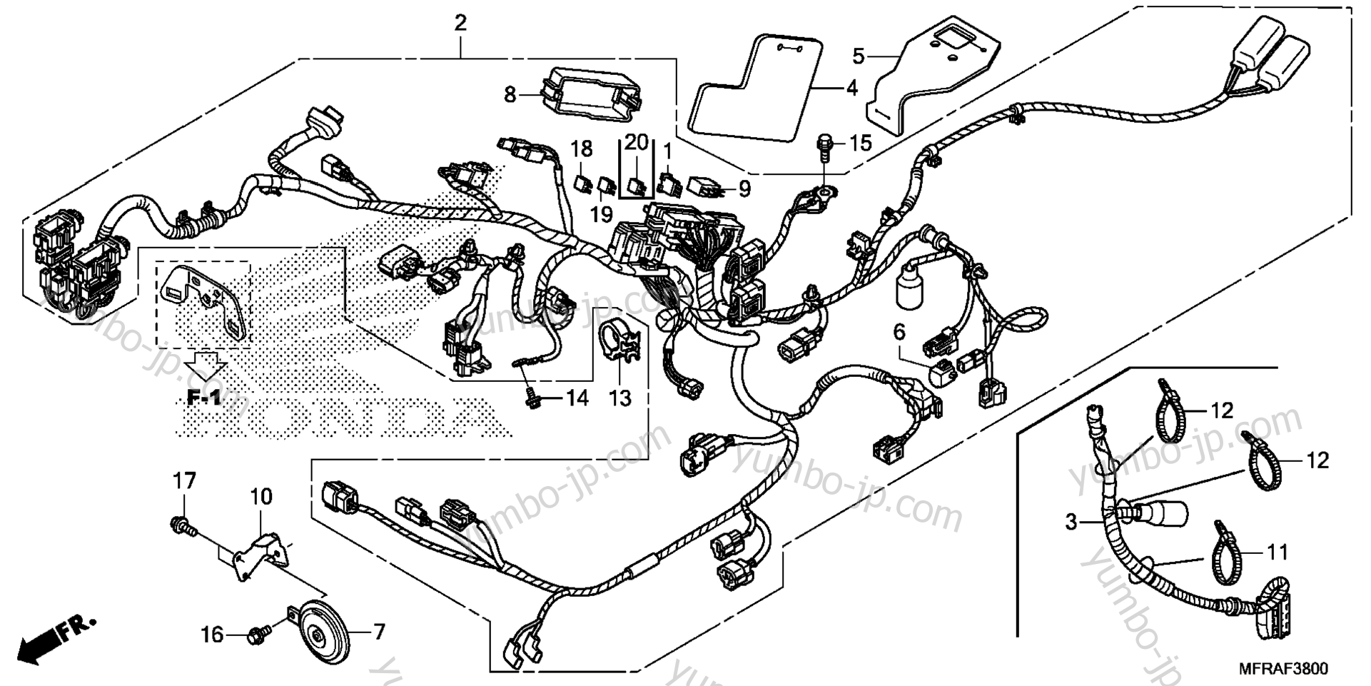 WIRE HARNESS (1) for motorcycles HONDA VT1300CTA AC 2013 year