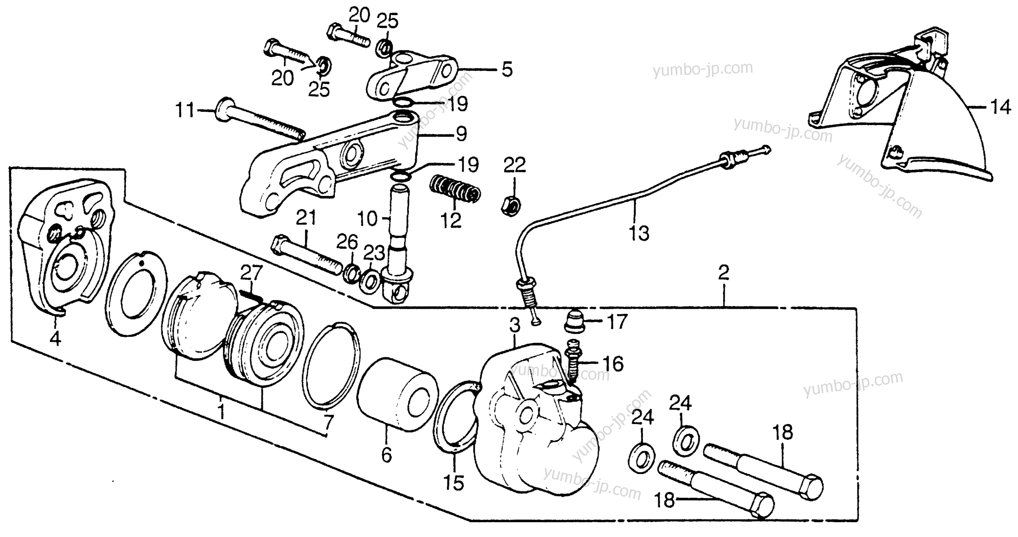 FRONT BRAKE CALIPER for motorcycles HONDA CB750A A 1978 year