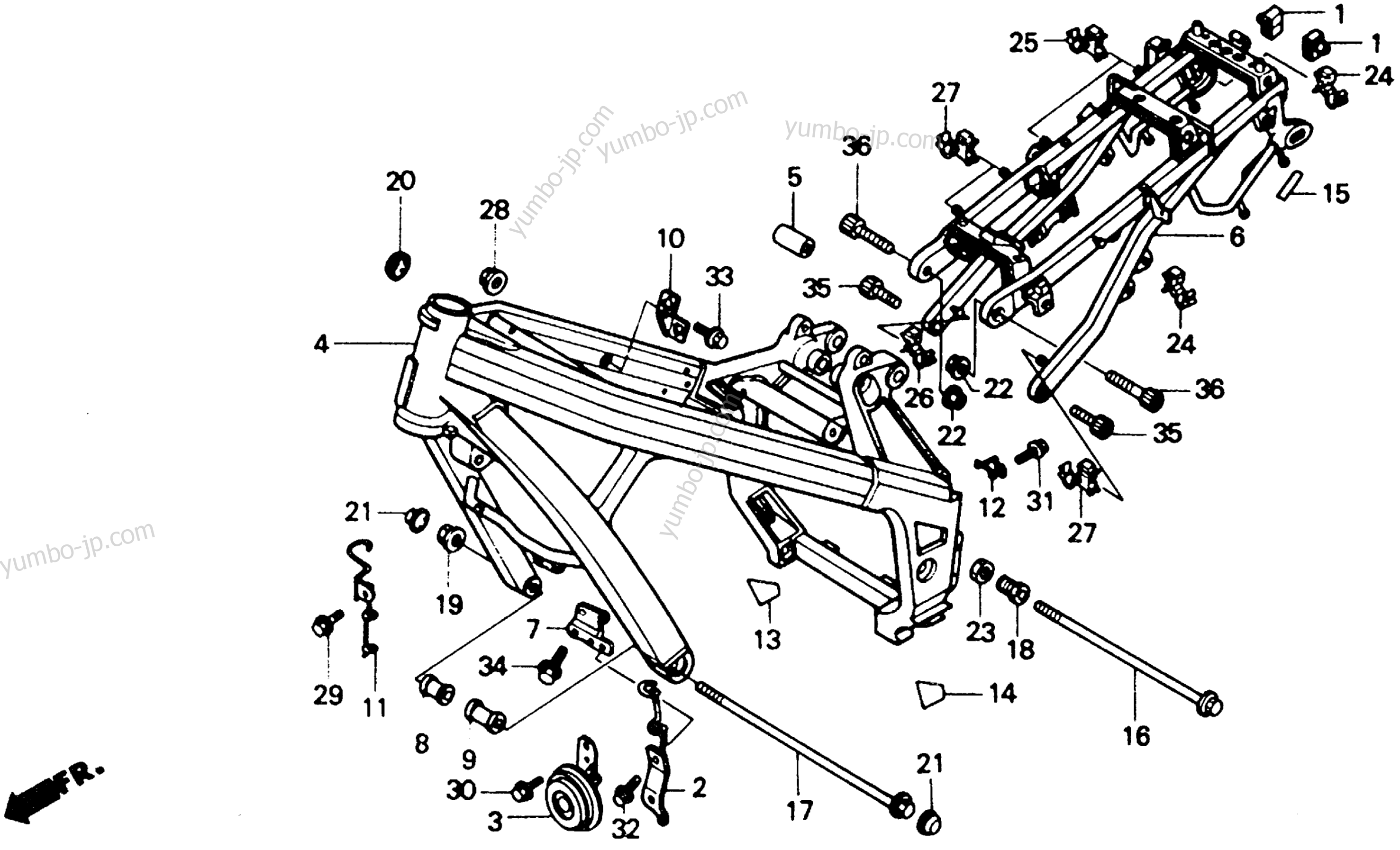 FRAME for motorcycles HONDA NT650 A 1989 year