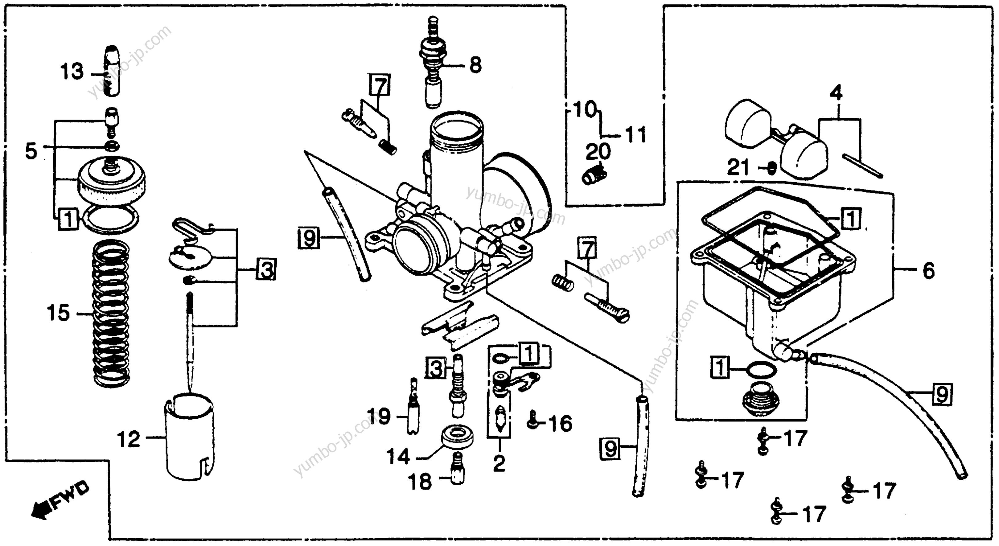 Карбюратор для мотоциклов HONDA CR125R A 1979 г.