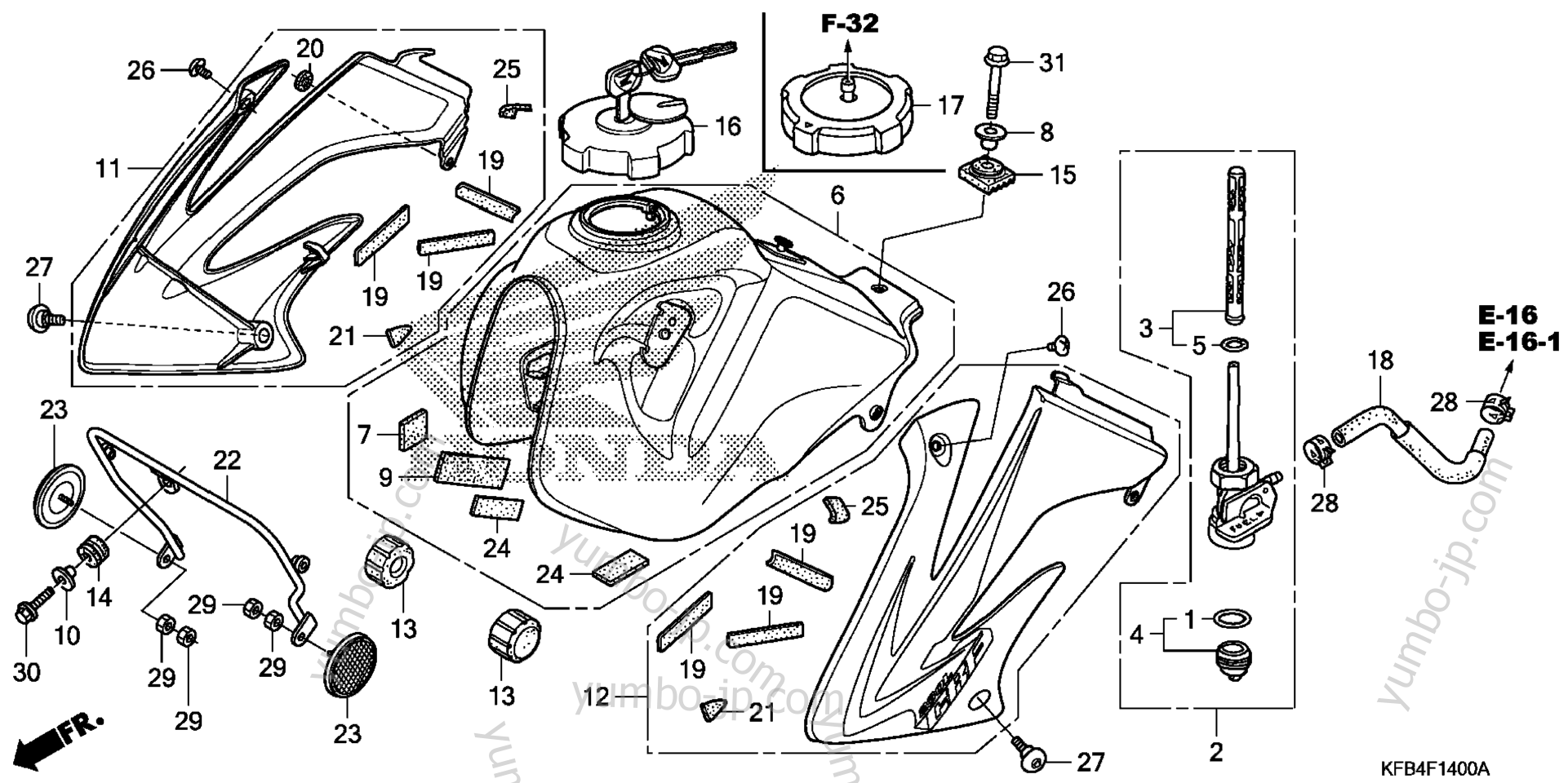 FUEL TANK for motorcycles HONDA CRF230M AC 2009 year