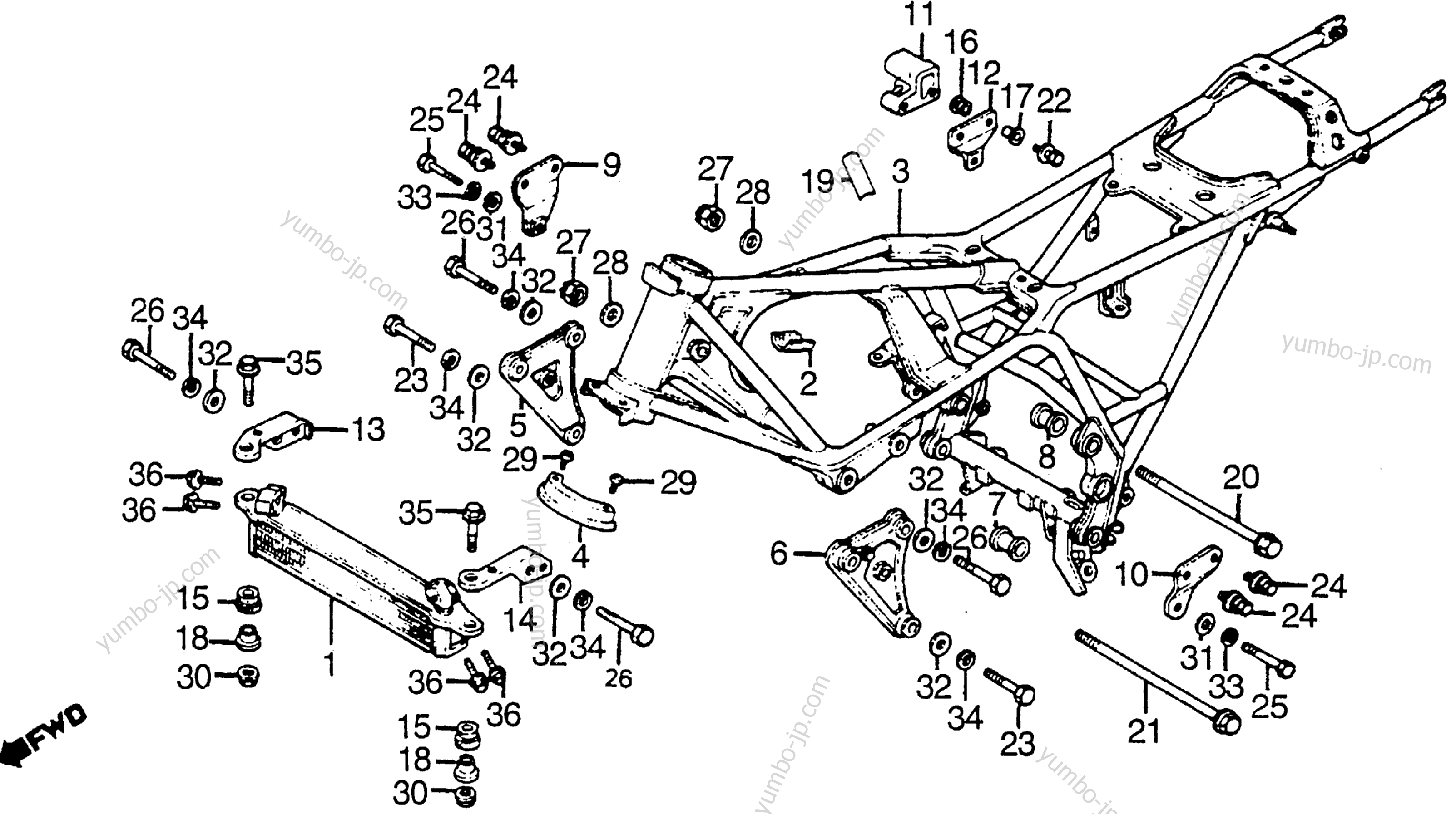 FRAME for motorcycles HONDA CBX A 1981 year