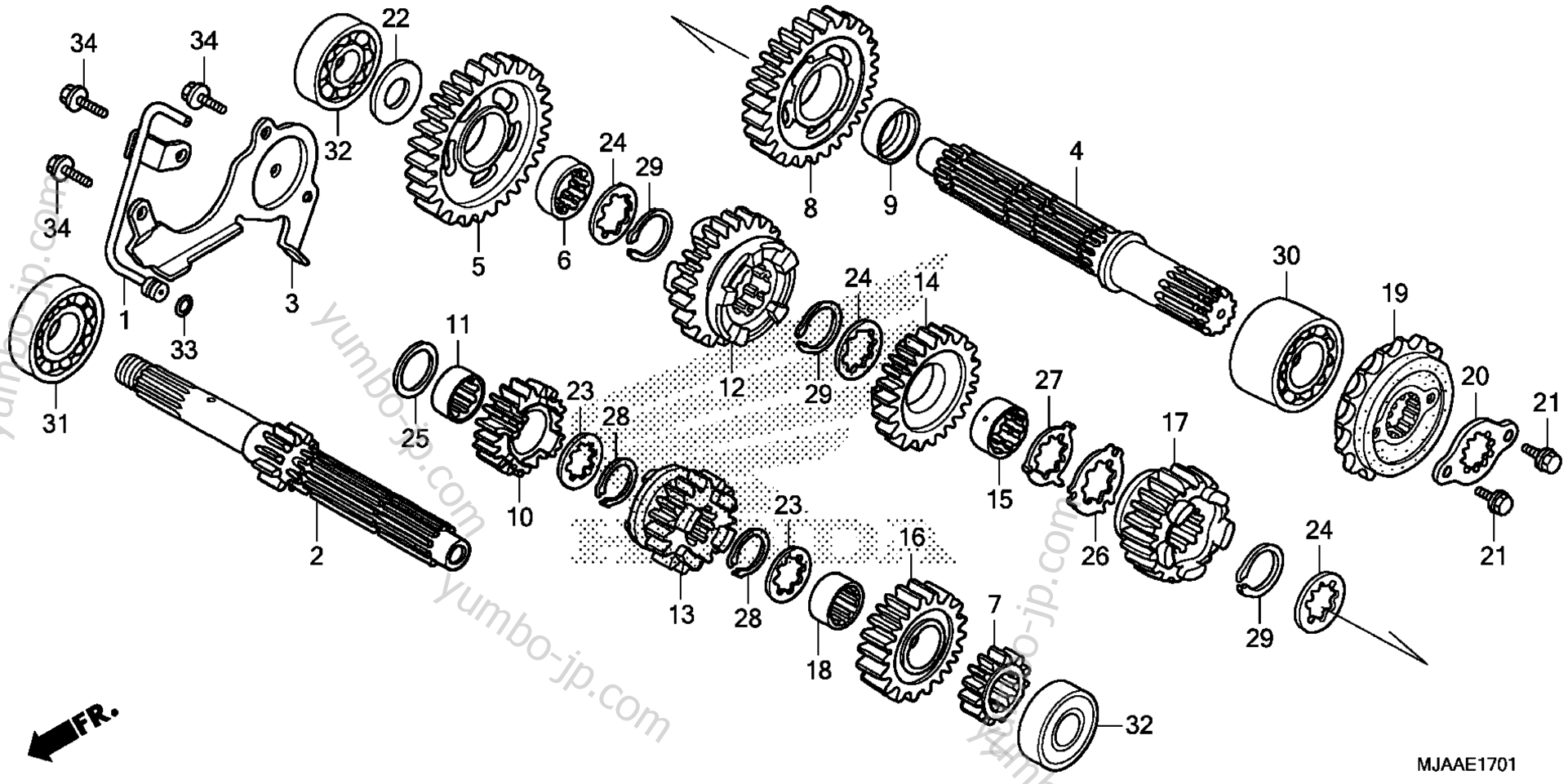 TRANSMISSION (2) for motorcycles HONDA VT750S AC 2013 year