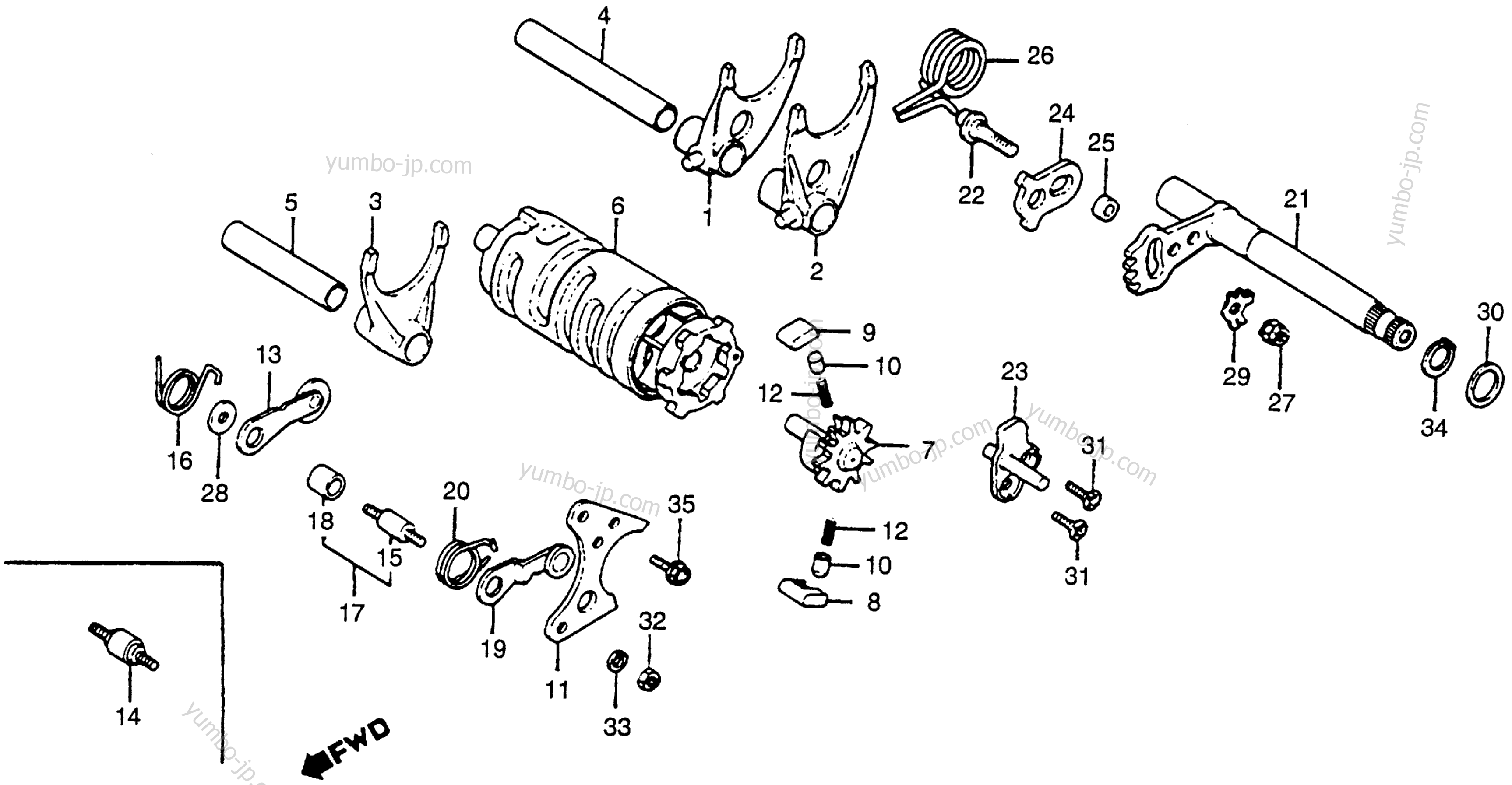 GEARSHIFT DRUM for motorcycles HONDA CR250R A 1980 year