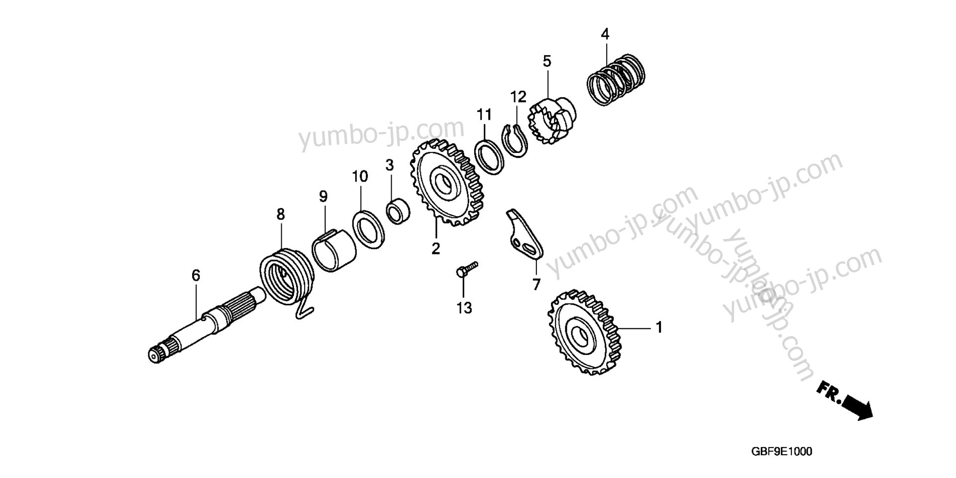 KICK STARTER SPINDLE for motorcycles HONDA CR85RB A 2007 year