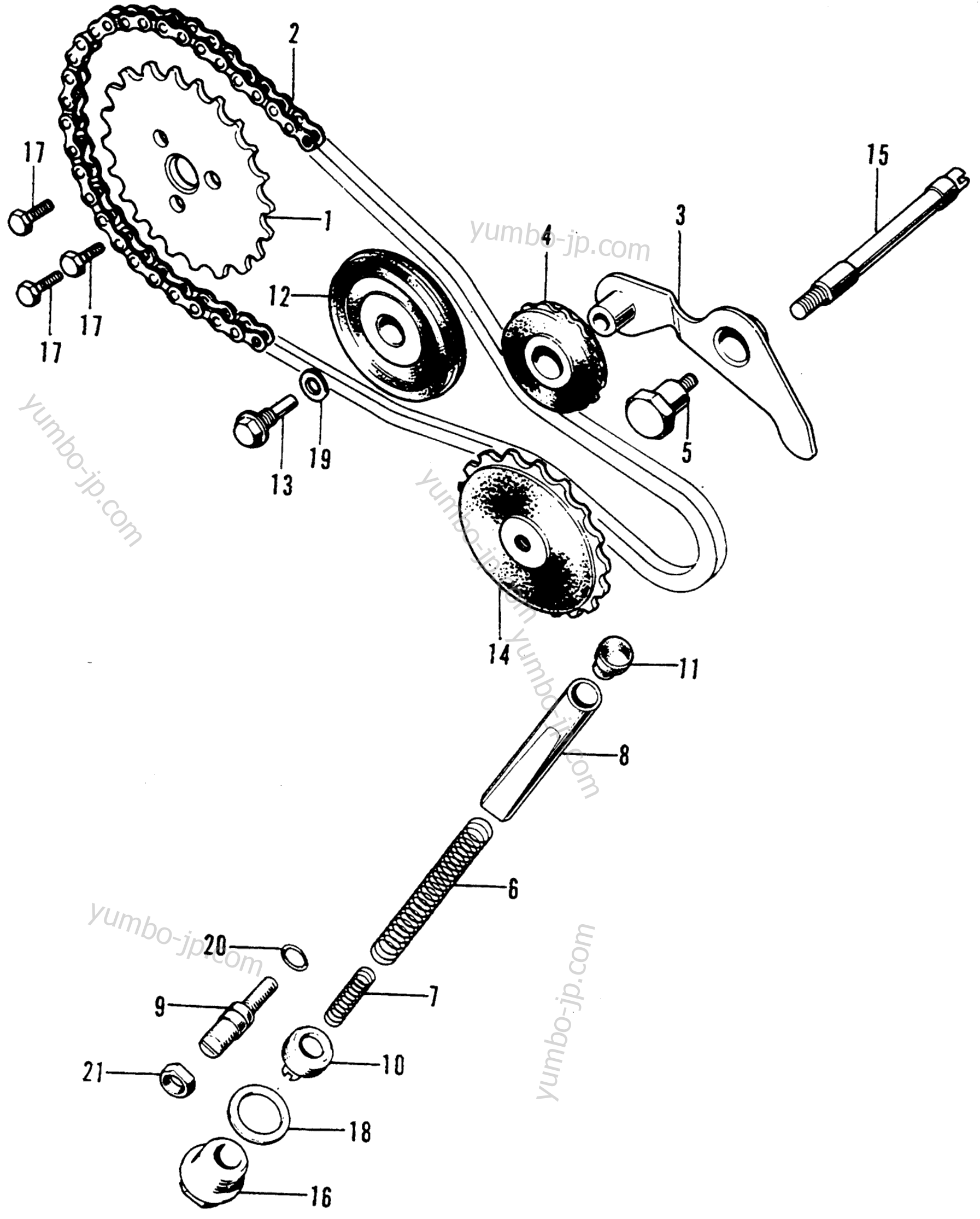 CAM CHAIN / TENSIONER for motorcycles HONDA Z50A A 1977 year