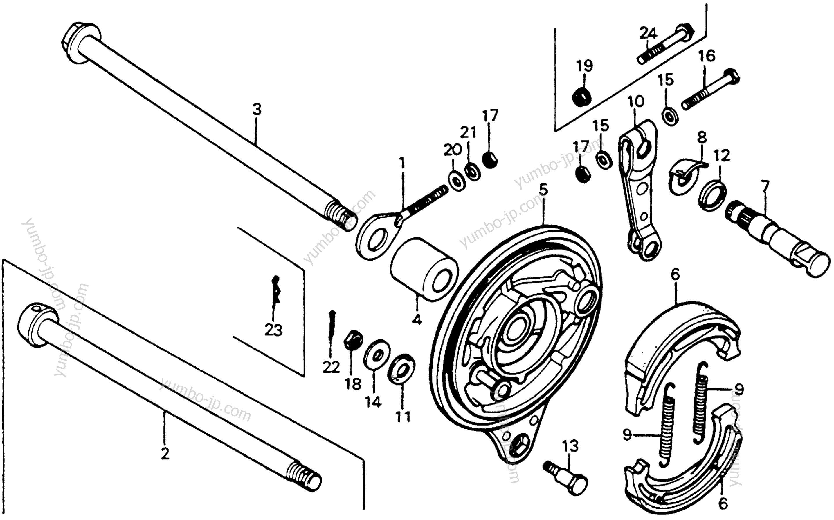 REAR BRAKE PANEL для мотоциклов HONDA CB125S A 1978 г.