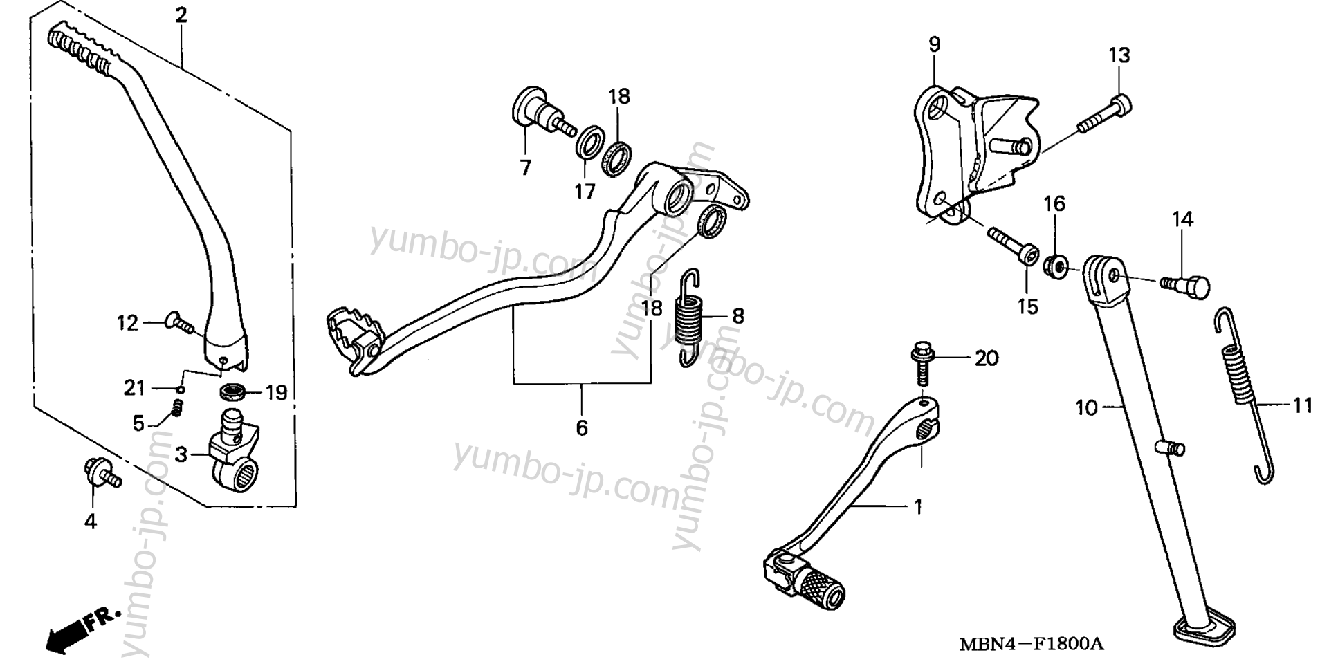 PEDAL / STAND для мотоциклов HONDA XR650R A 2004 г.