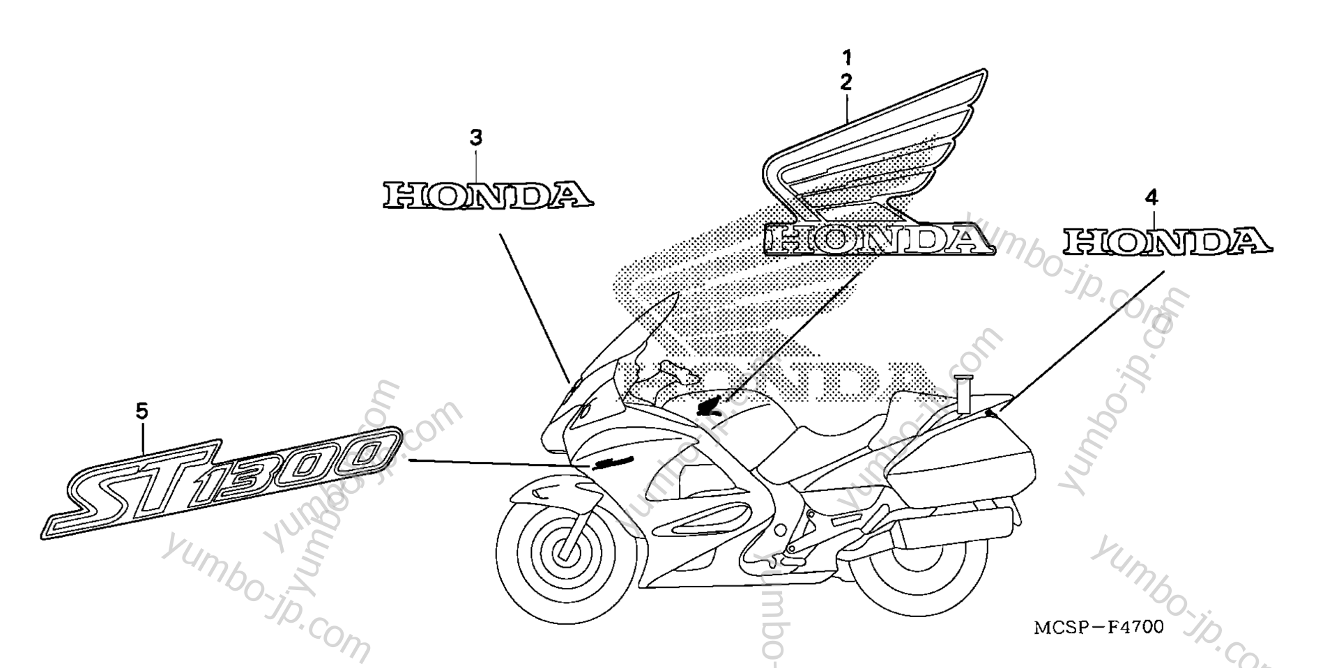 Эмблемы, наклейки для мотоциклов HONDA ST1300PA AC 2012 г.