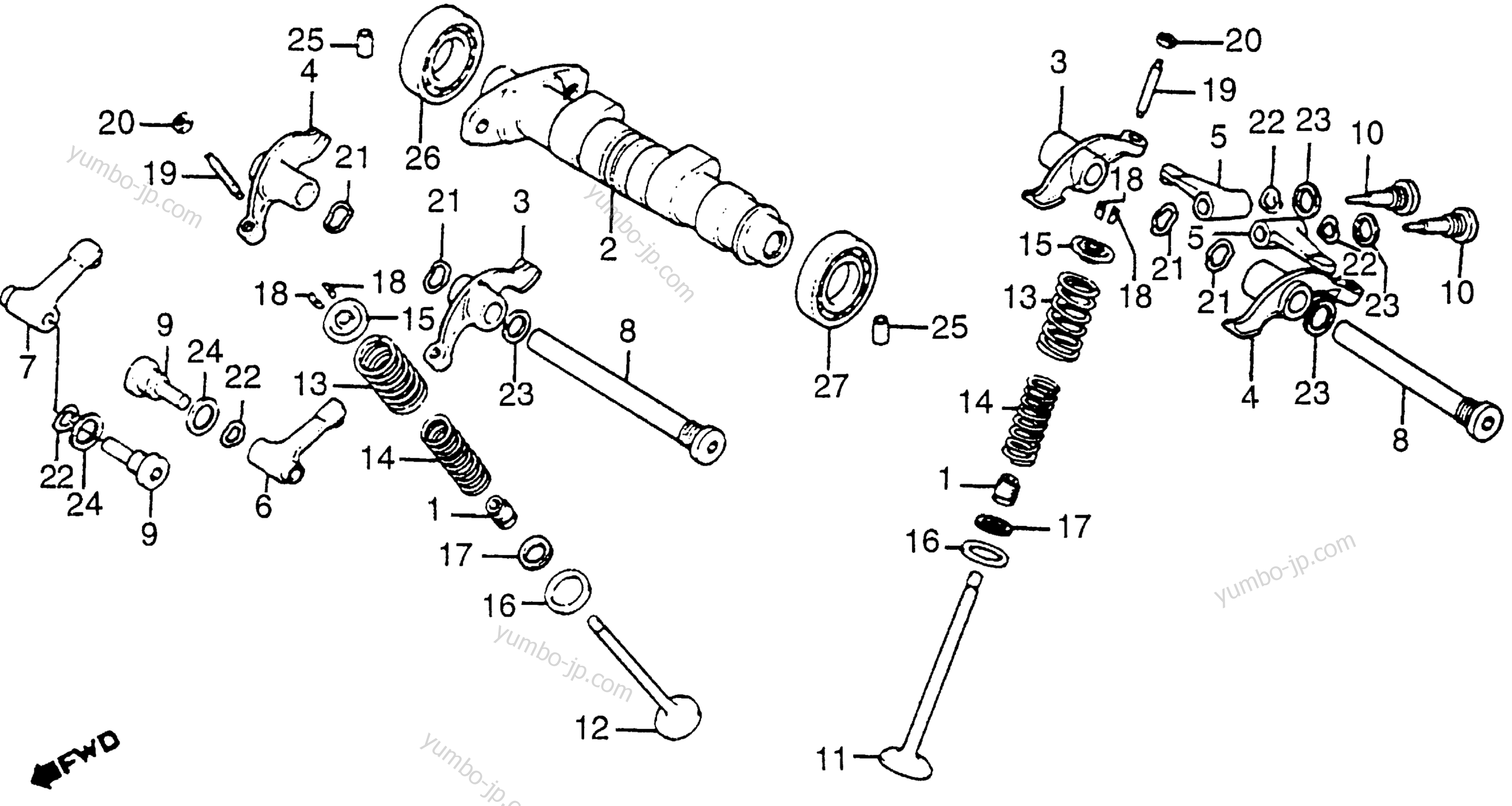 CAMSHAFT / VALVE for motorcycles HONDA XL350R A 1985 year