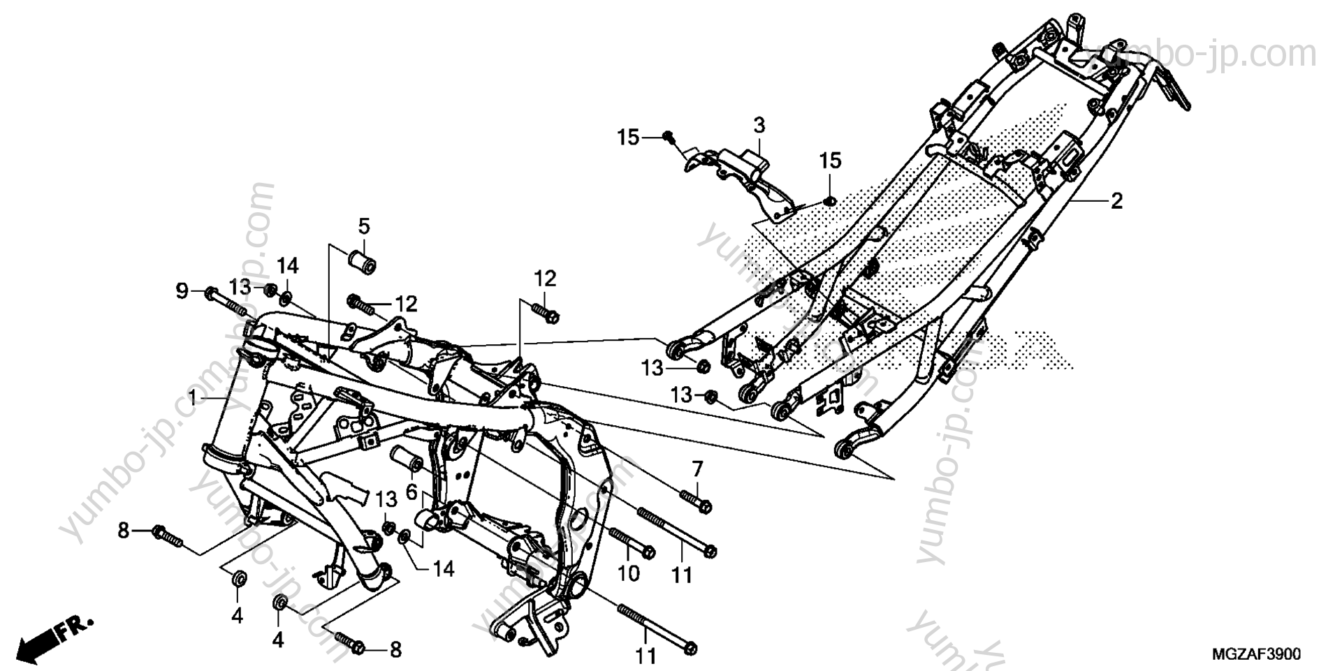 FRAME для мотоциклов HONDA CB500F 2AC 2013 г.