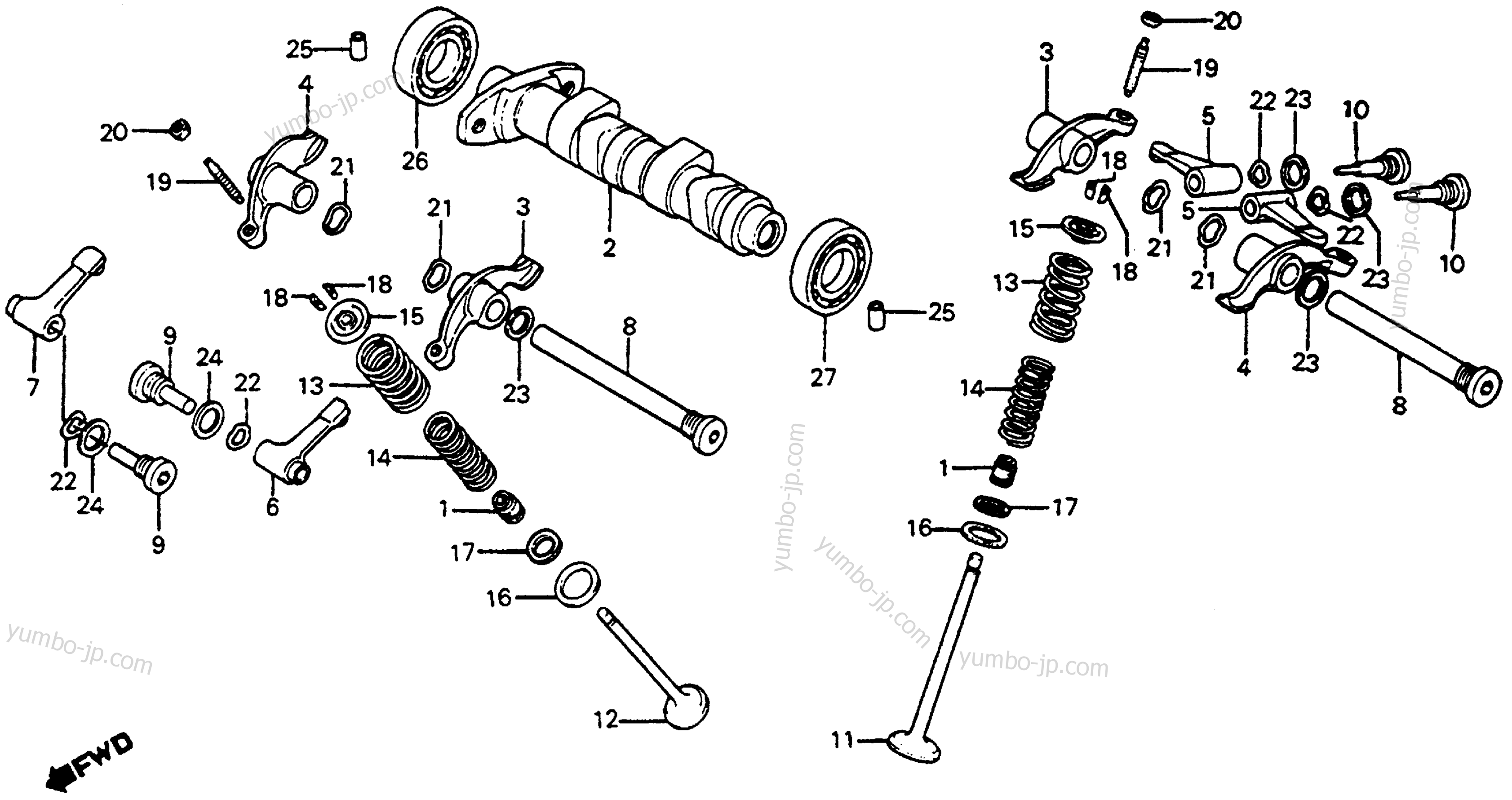 CAMSHAFT / VALVE for motorcycles HONDA XR350R A 1985 year