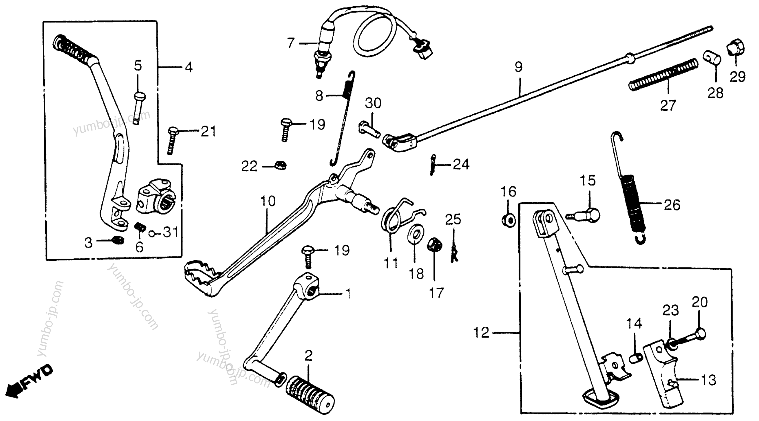 PEDAL / KICK STARTER ARM for motorcycles HONDA XL125S AC 1985 year