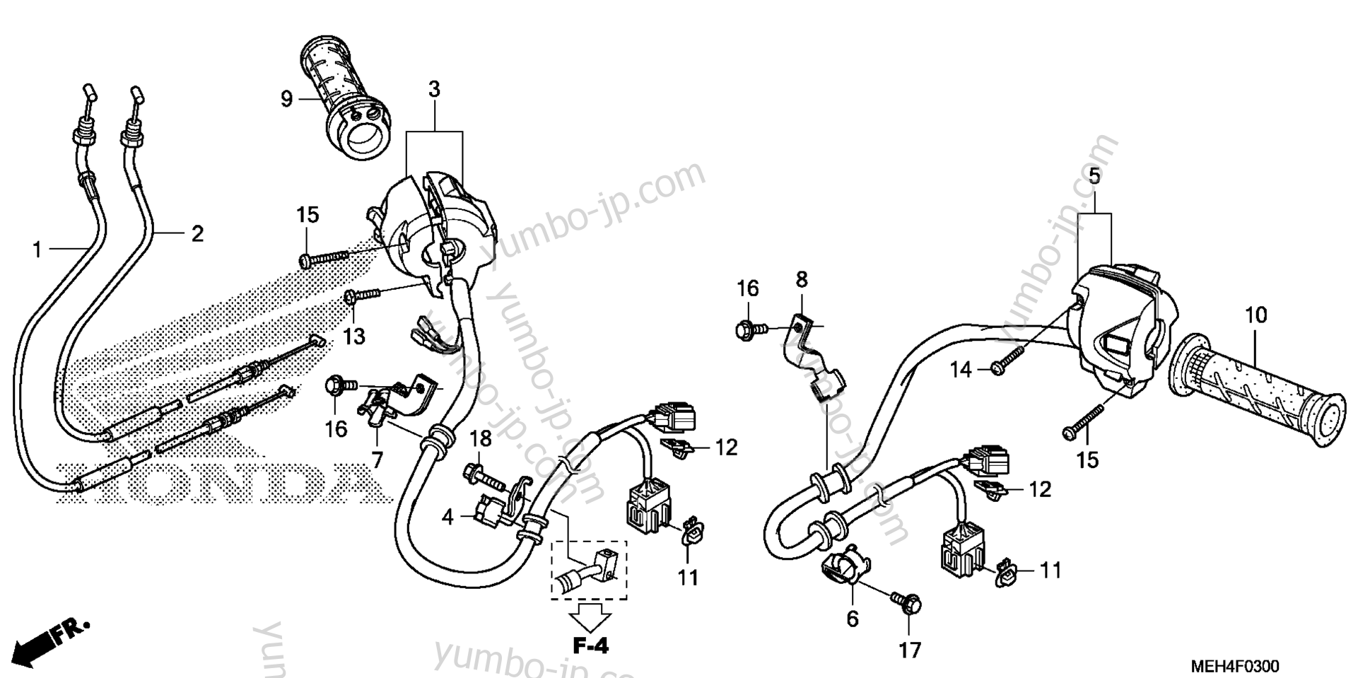 SWITCH / CABLE for motorcycles HONDA NSA700A A 2009 year