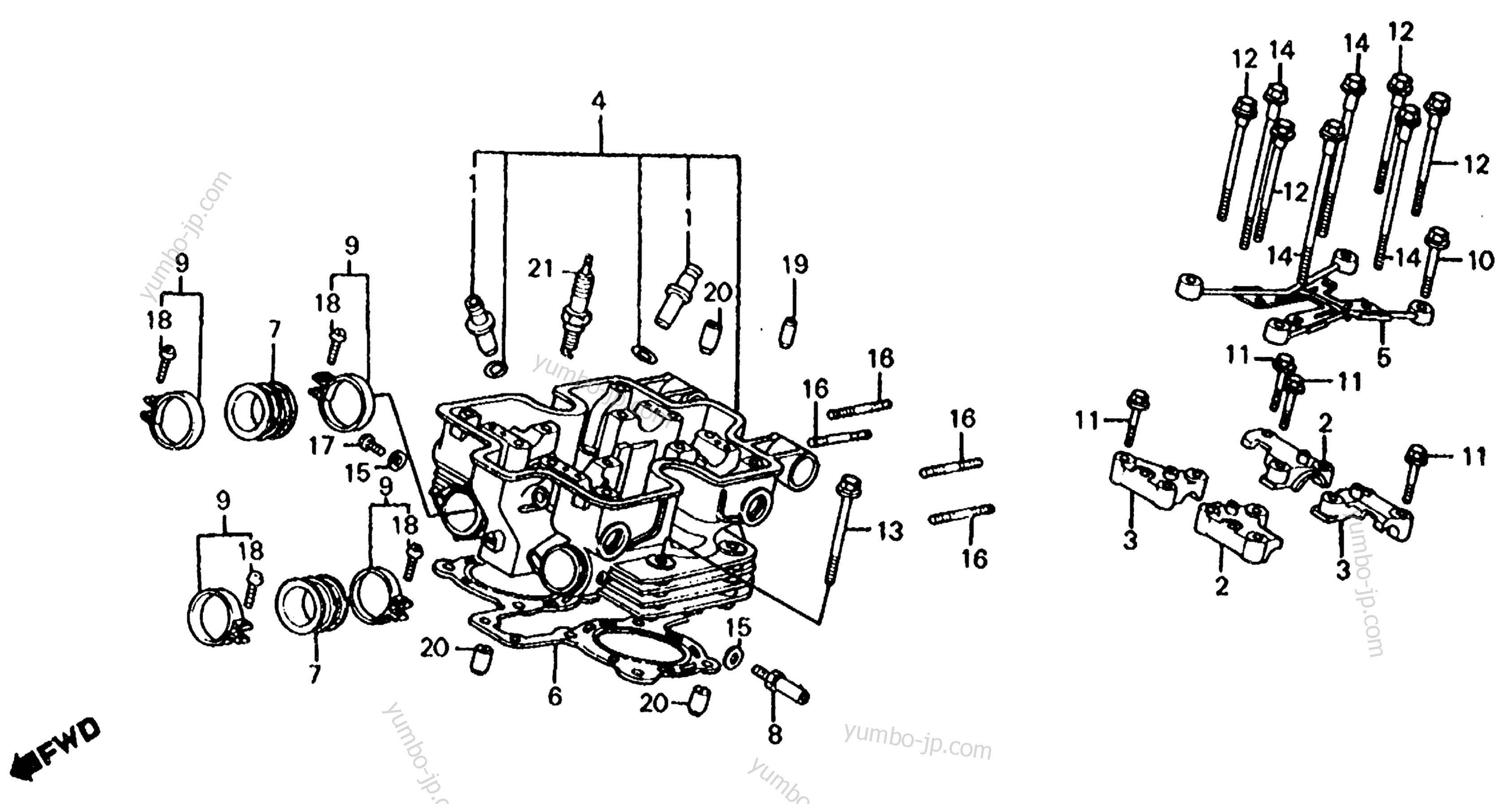 REAR CYLINDER HEAD for motorcycles HONDA VF700S AC 1984 year