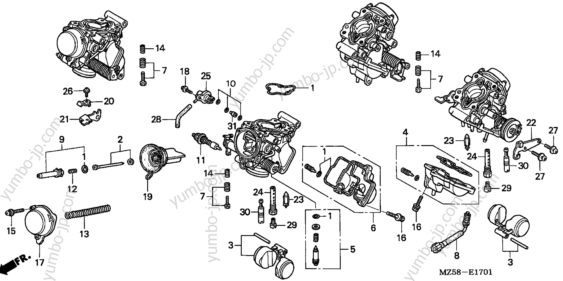 CARBURETOR (COMPONENT PARTS) для мотоциклов HONDA VF750C A 2003 г.