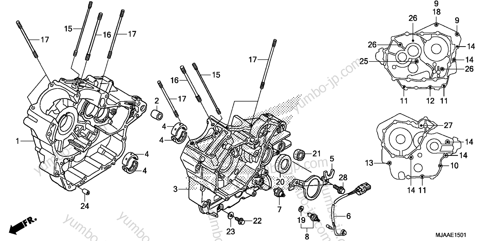 CRANKCASE (2) for motorcycles HONDA VT750RS AC 2013 year