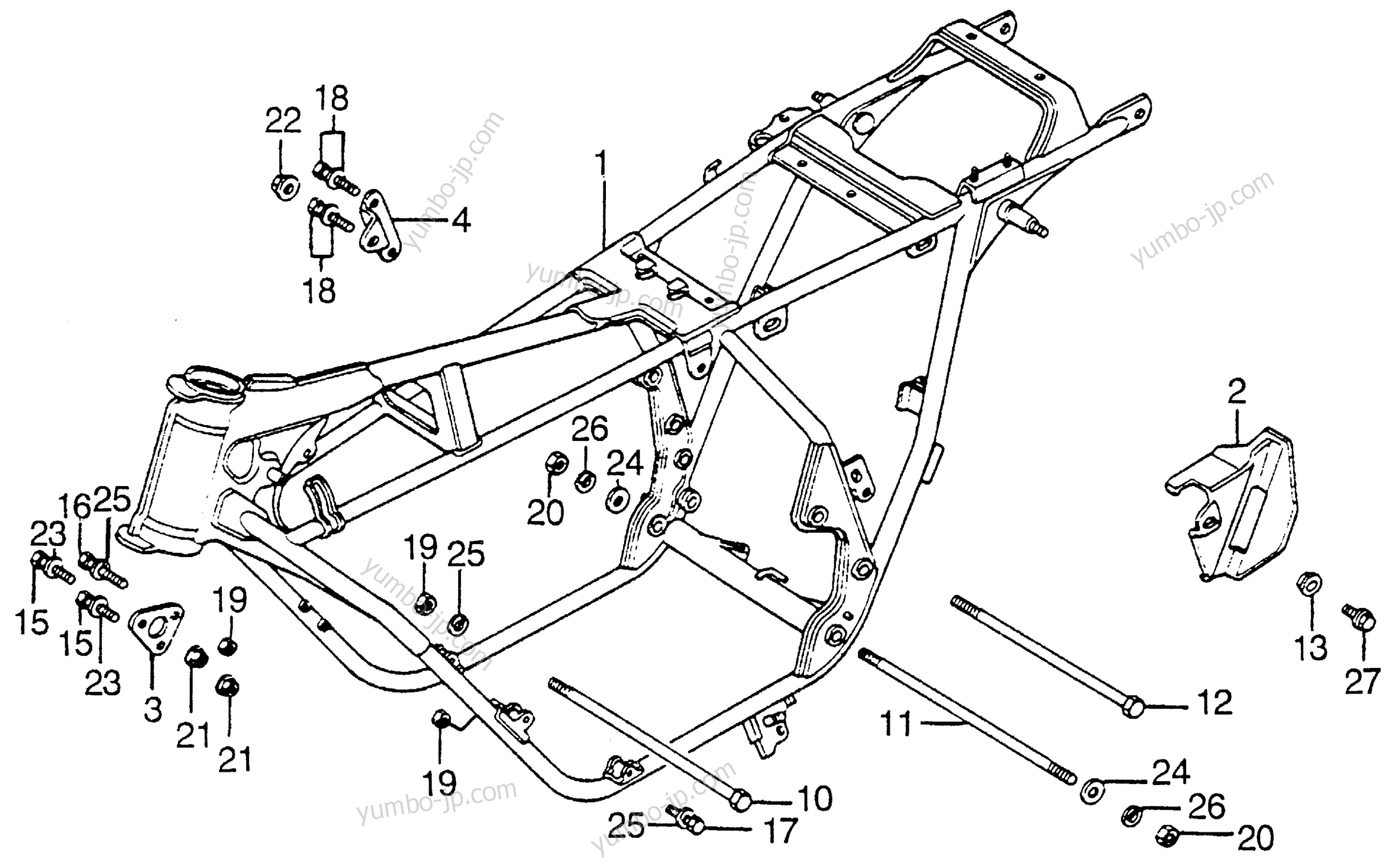 FRAME for motorcycles HONDA CB750F A 1977 year