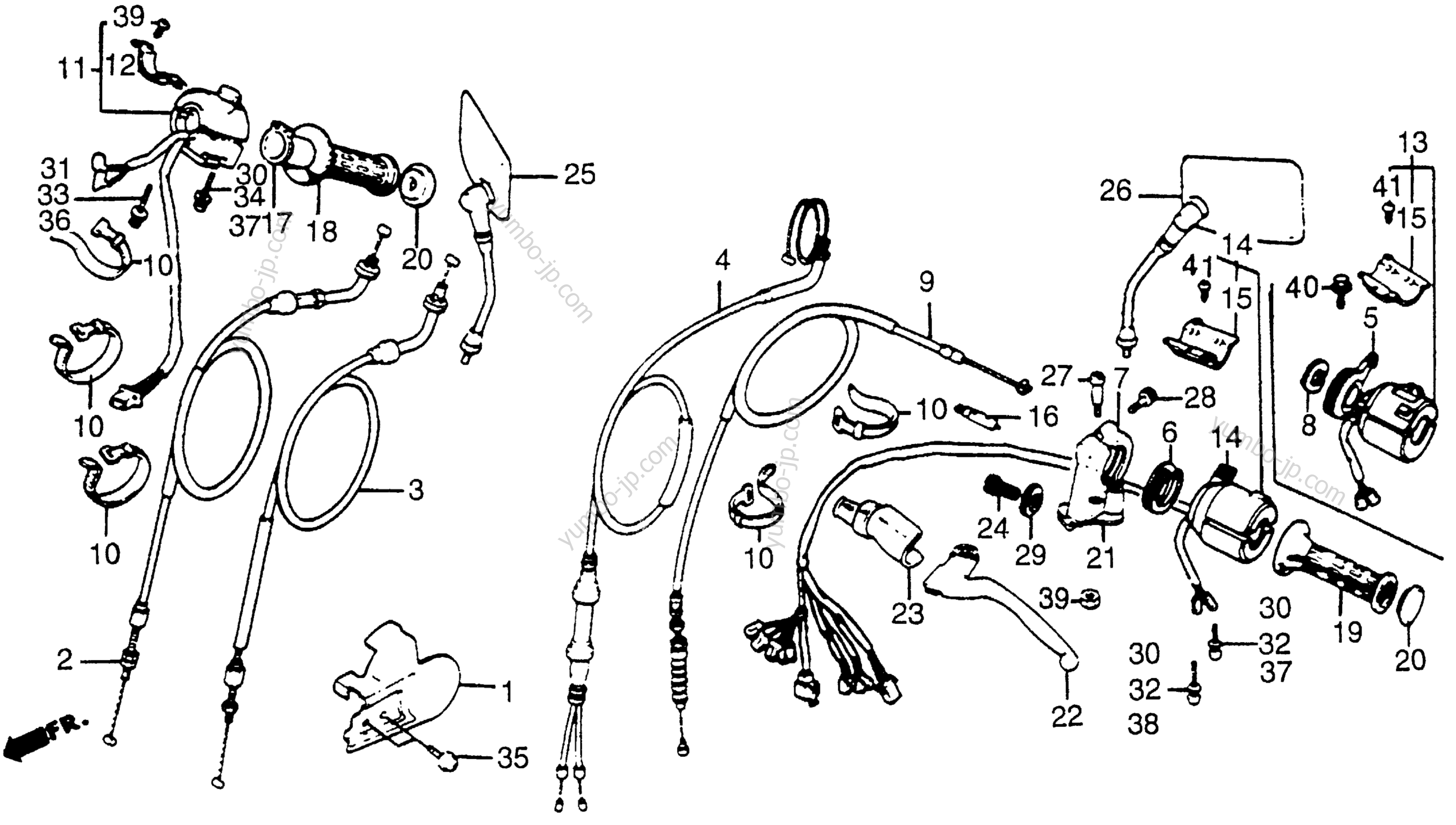 CONTROL LEVERS / CABLES / SWITCHES for motorcycles HONDA VT500C A 1984 year