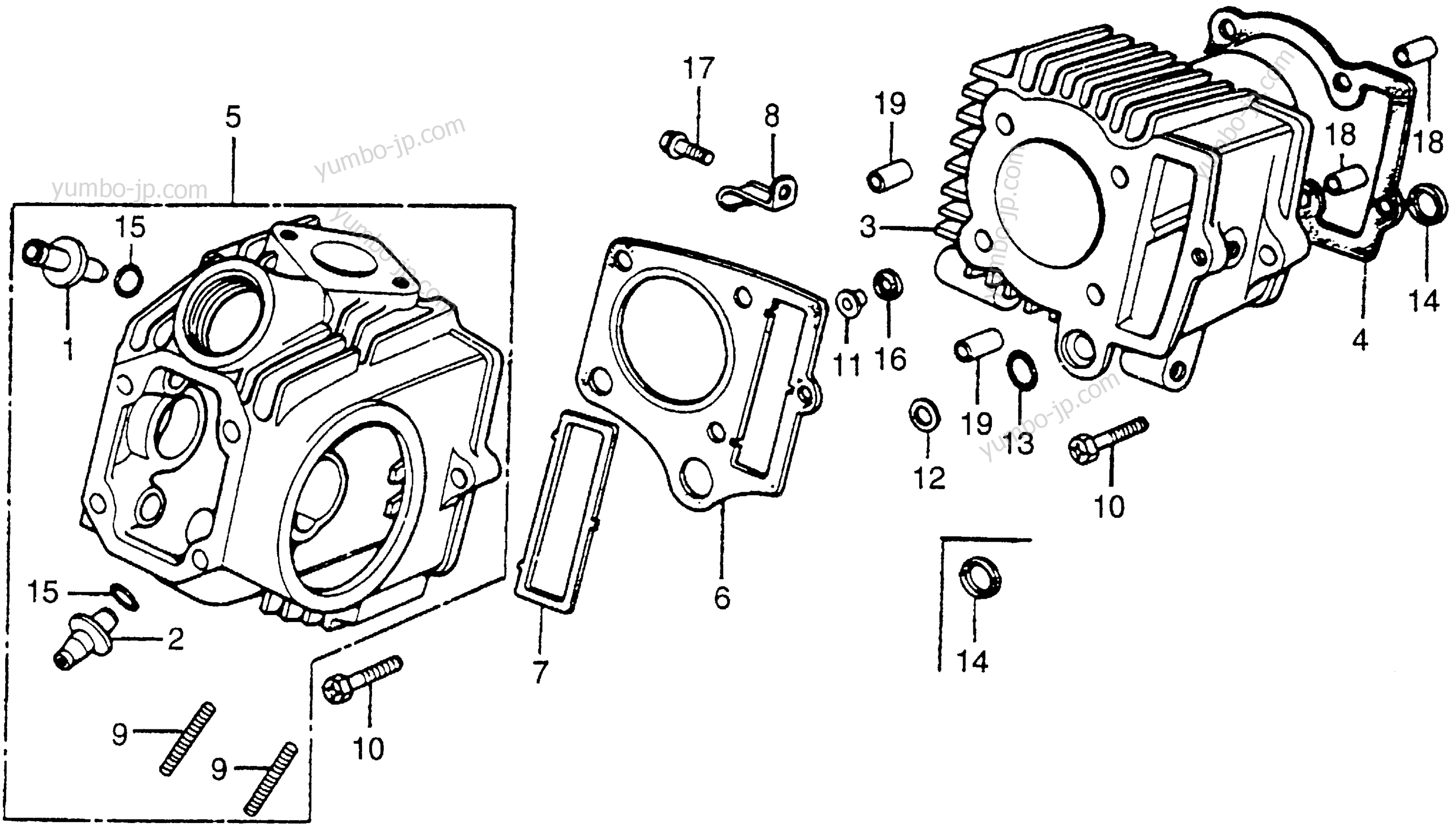 CYLINDER HEAD / CYLINDER for motorcycles HONDA CT70 A 1981 year