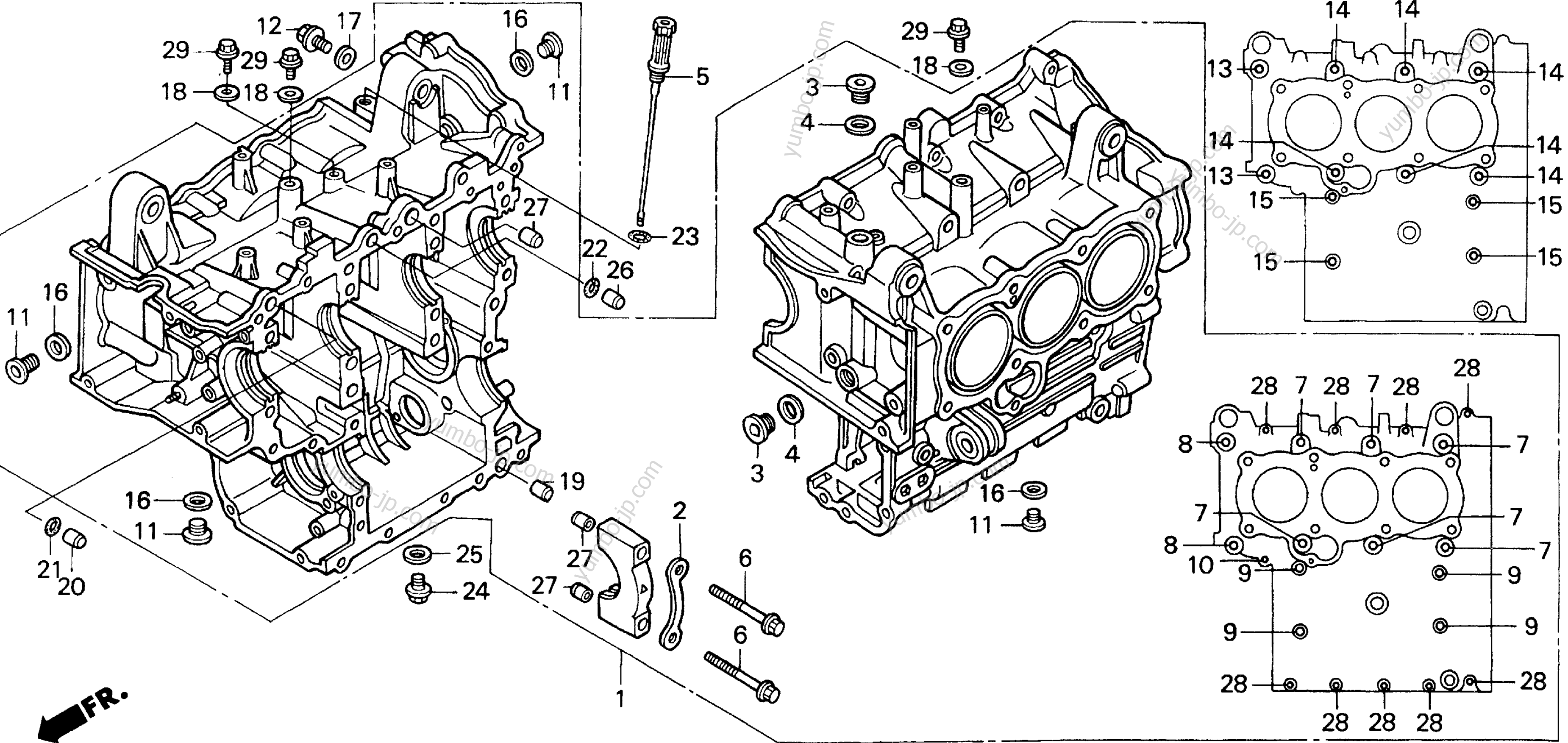 CYLINDER BLOCK for motorcycles HONDA GL1500CF A 2001 year