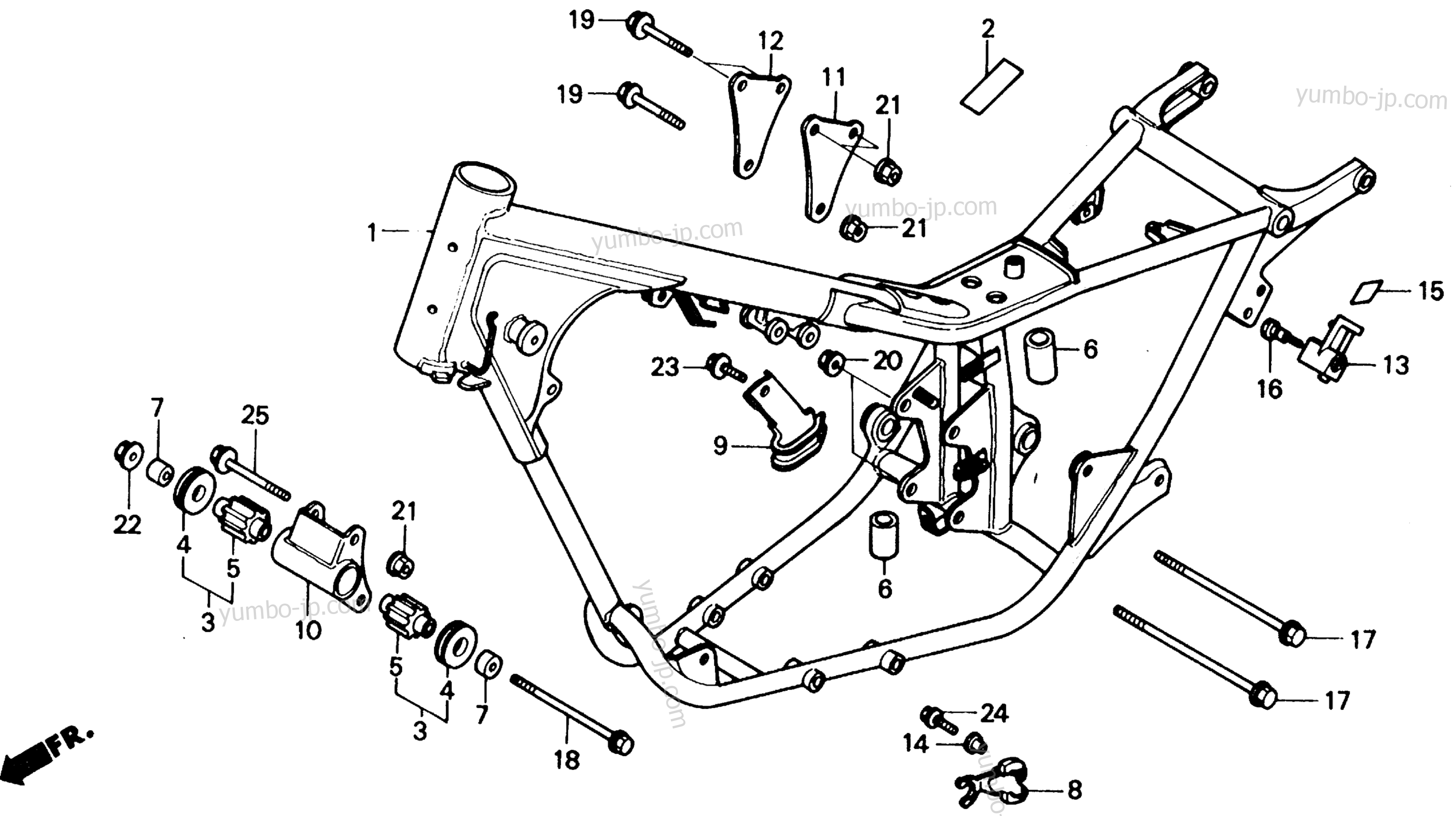 FRAME for motorcycles HONDA CMX250C A 1987 year