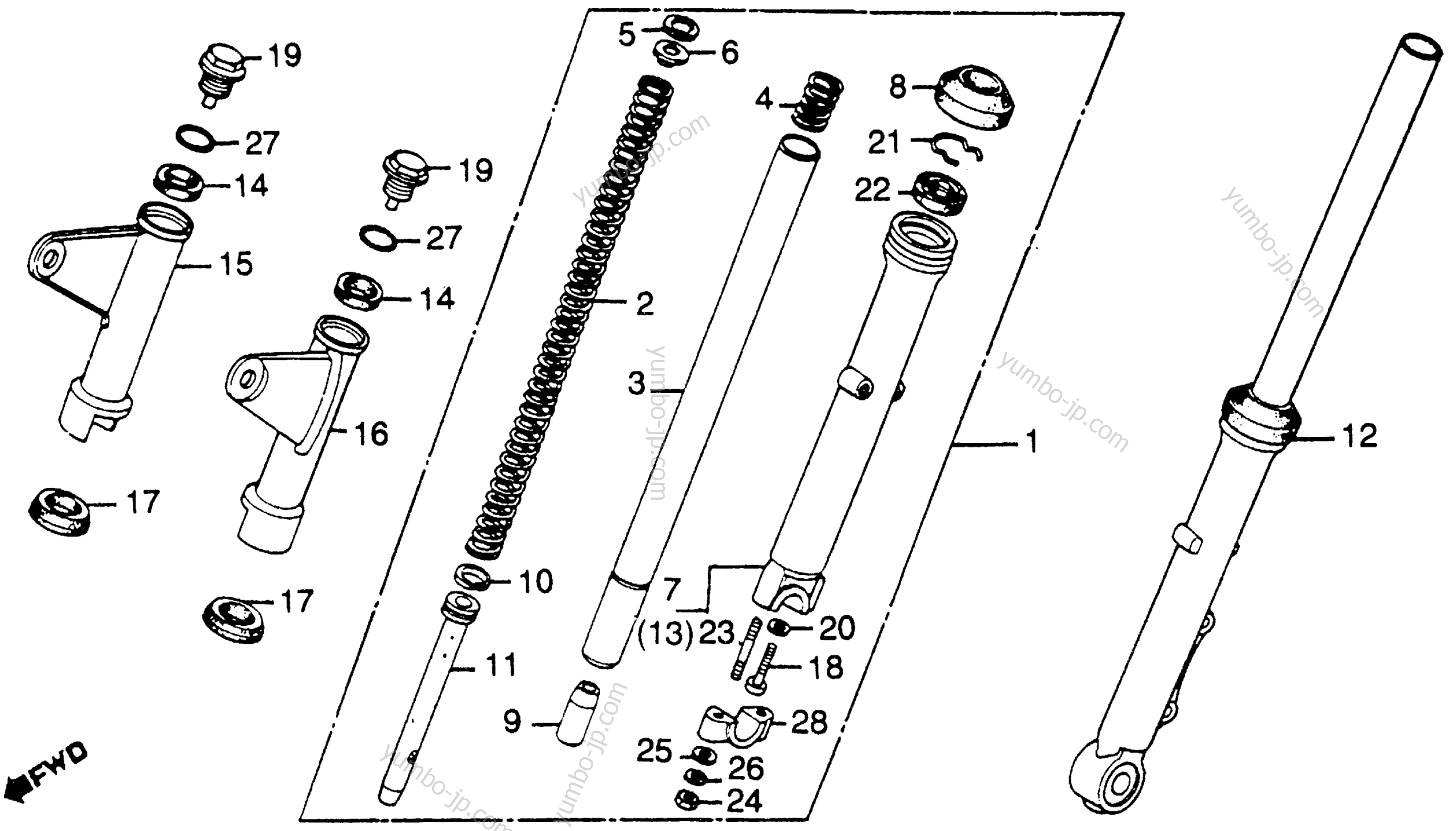 FRONT FORK для мотоциклов HONDA CB400T A 1980 г.