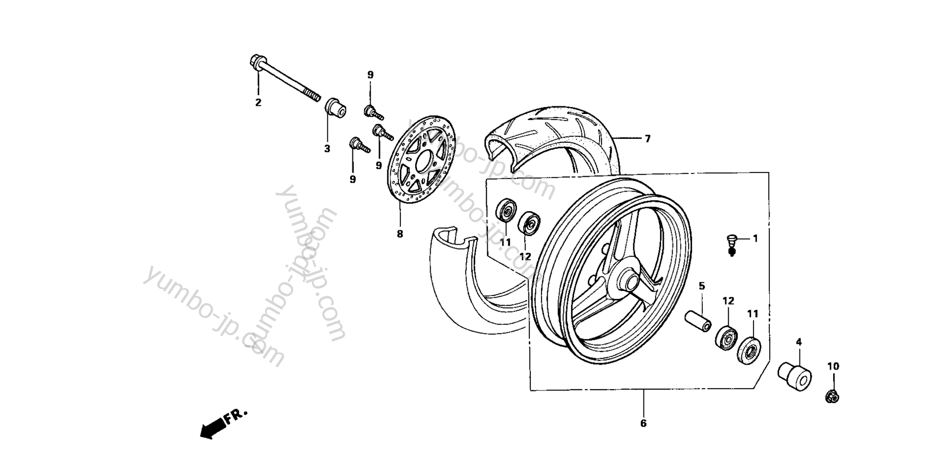 FRONT WHEEL for motorcycles HONDA NSR50R A 2004 year