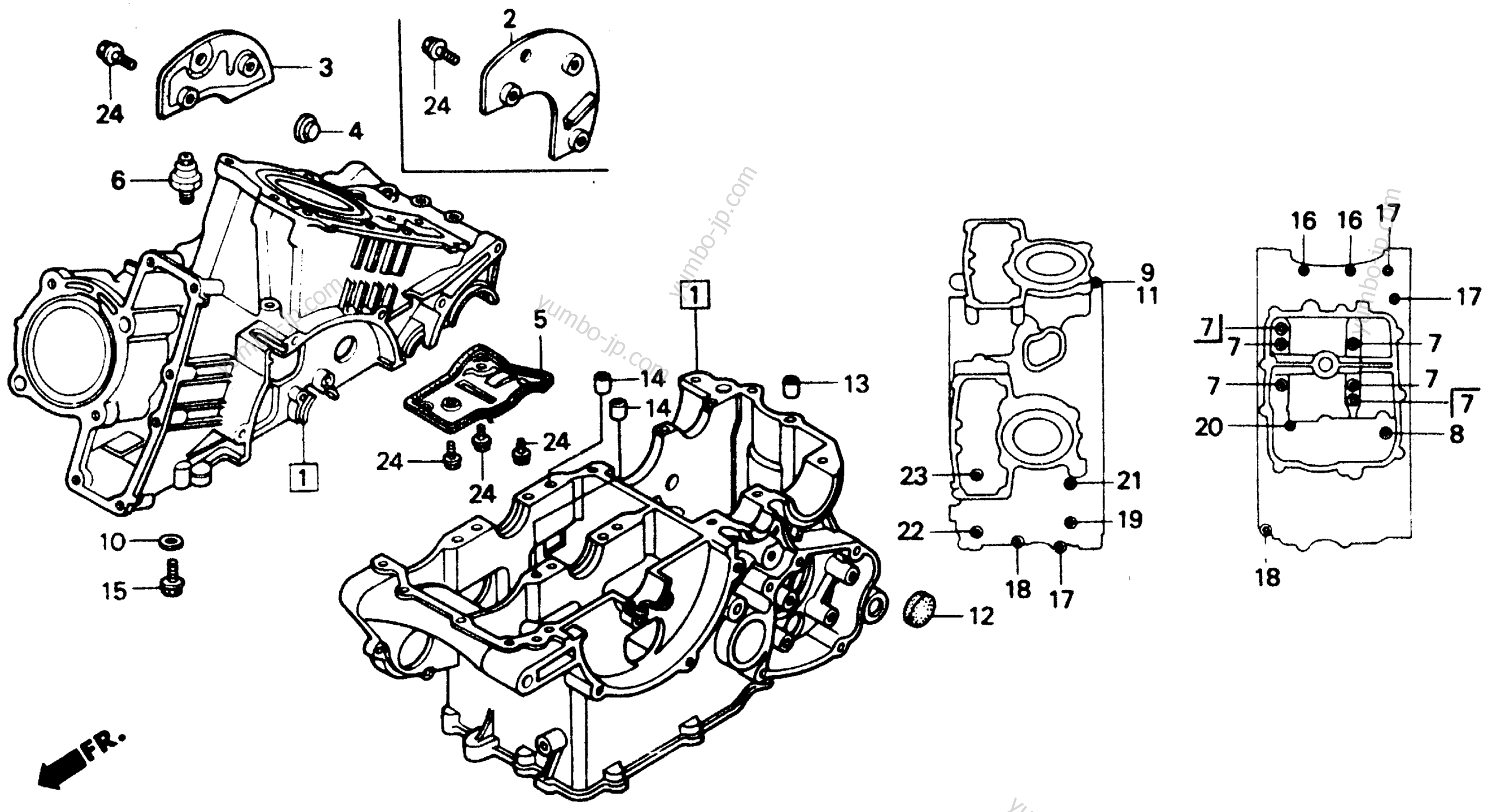 CRANKCASE for motorcycles HONDA VTR250 A 1989 year