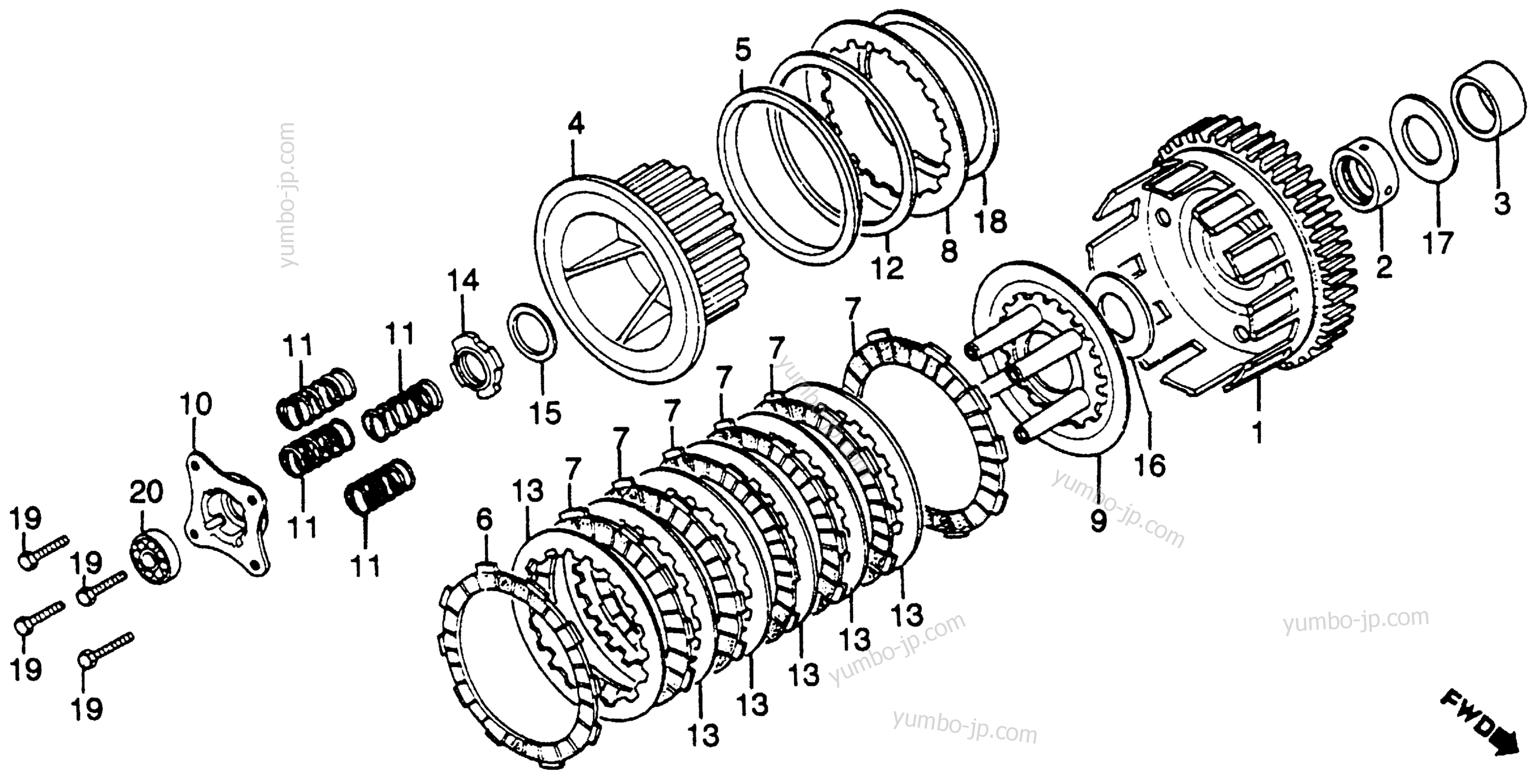 CLUTCH for motorcycles HONDA CB450SC A 1986 year