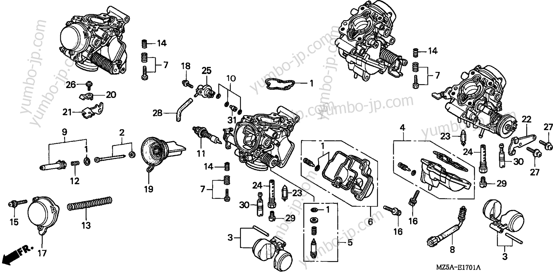 CARBURETOR COMPONENTS for motorcycles HONDA VF750C2 A 1999 year