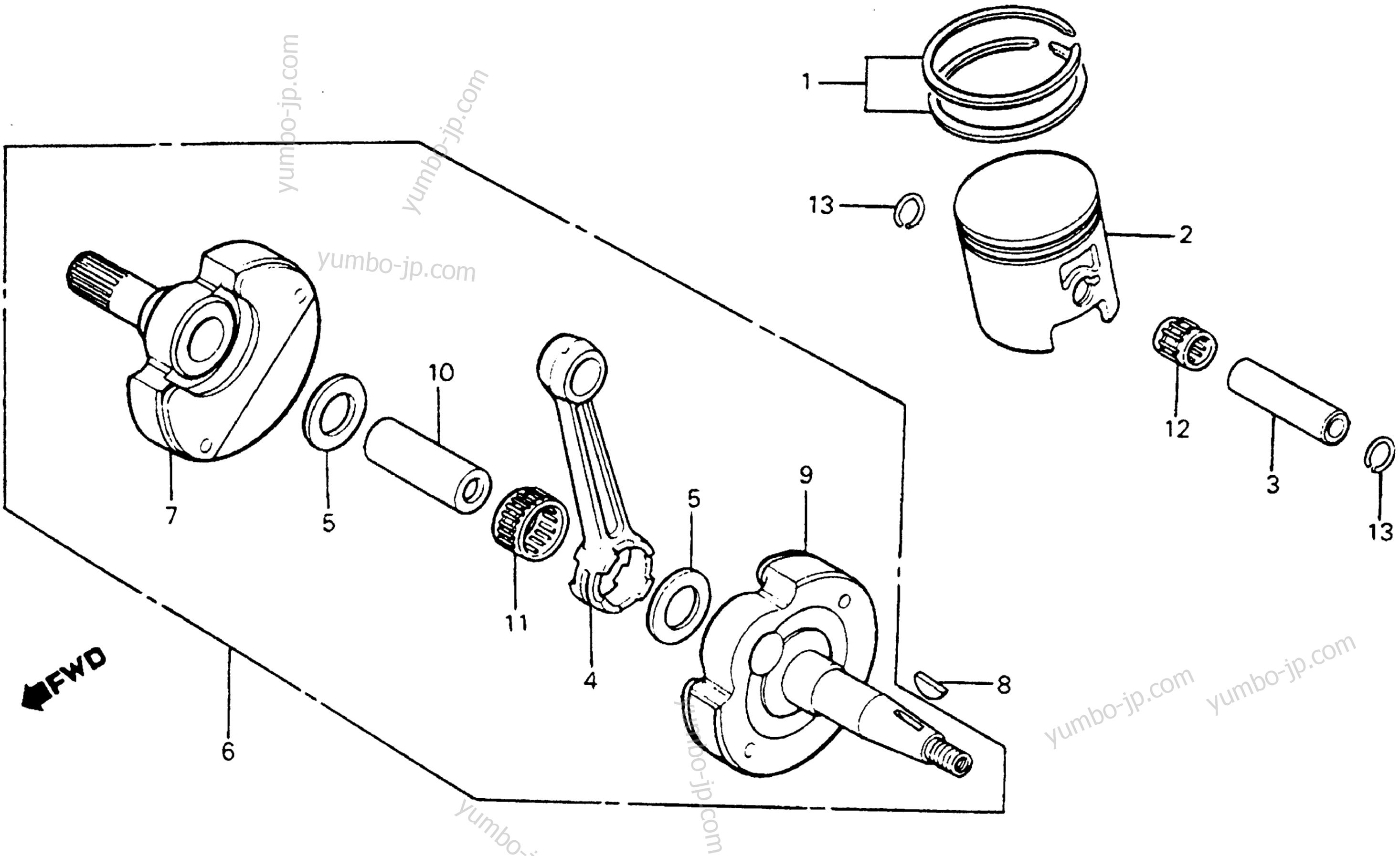 CRANKSHAFT / PISTON for motorcycles HONDA CR125R A 1981 year