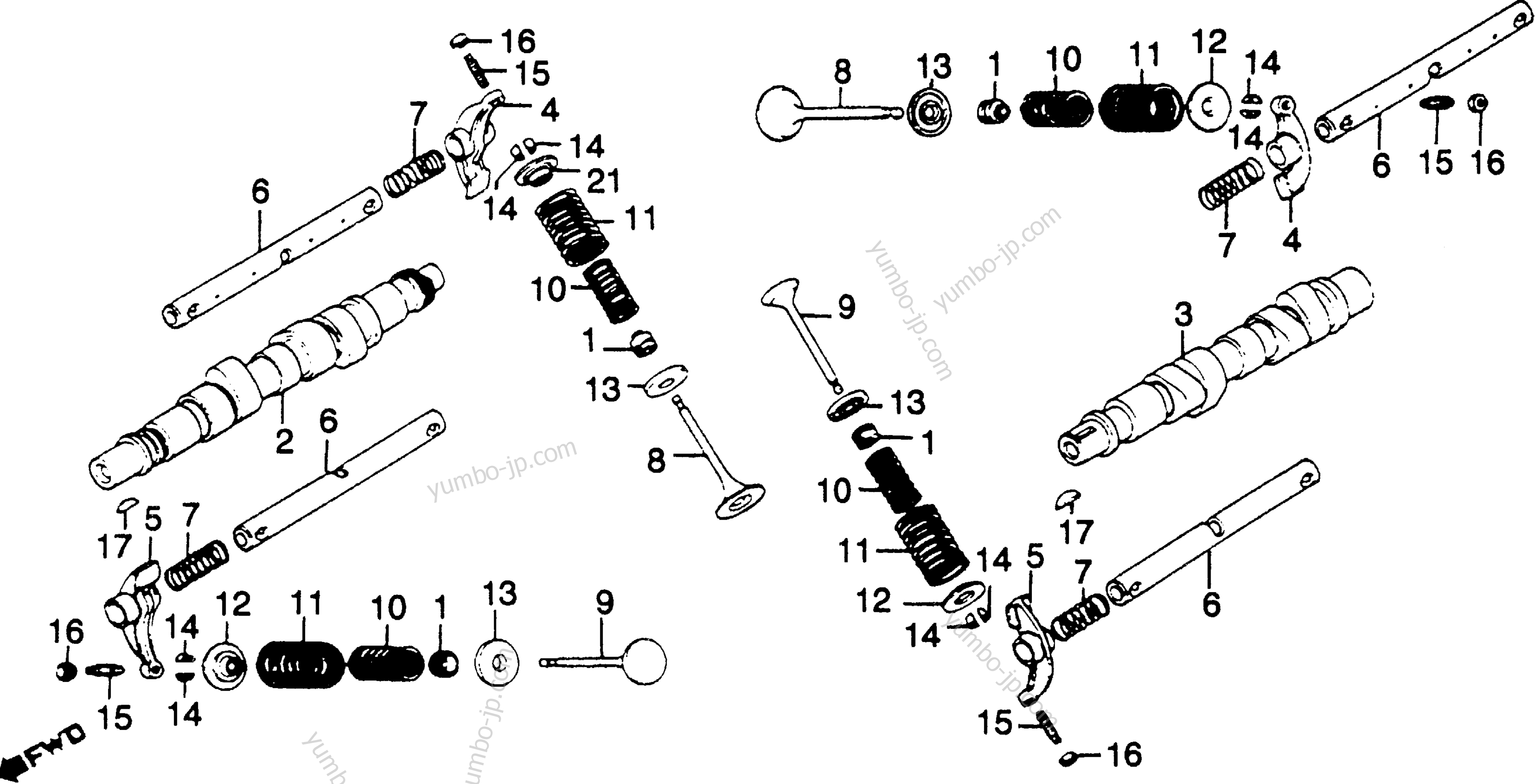 CAMSHAFT / VALVE for motorcycles HONDA GL1100A A 1982 year