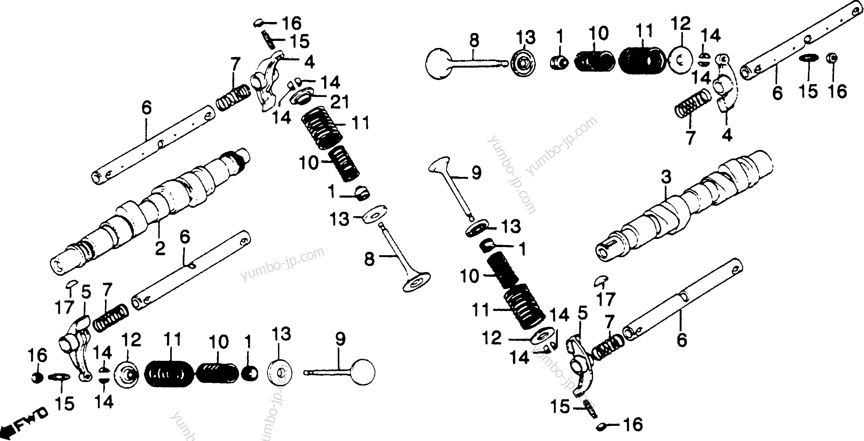 CAMSHAFT / VALVE для мотоциклов HONDA GL1100I A 1980 г.