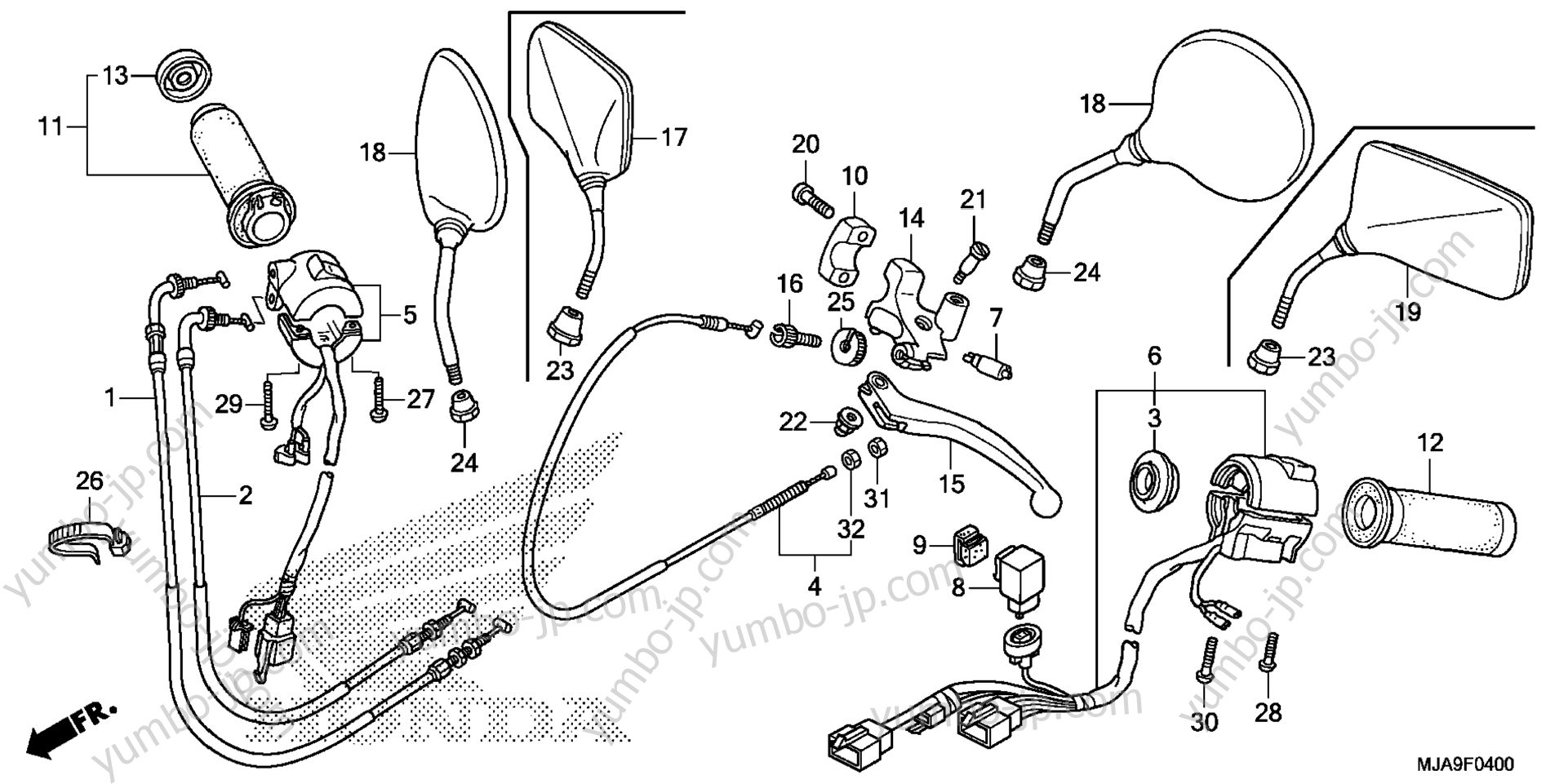 HANDLE LEVER / SWITCH / CABLE для мотоциклов HONDA VT750C A 2015 г.