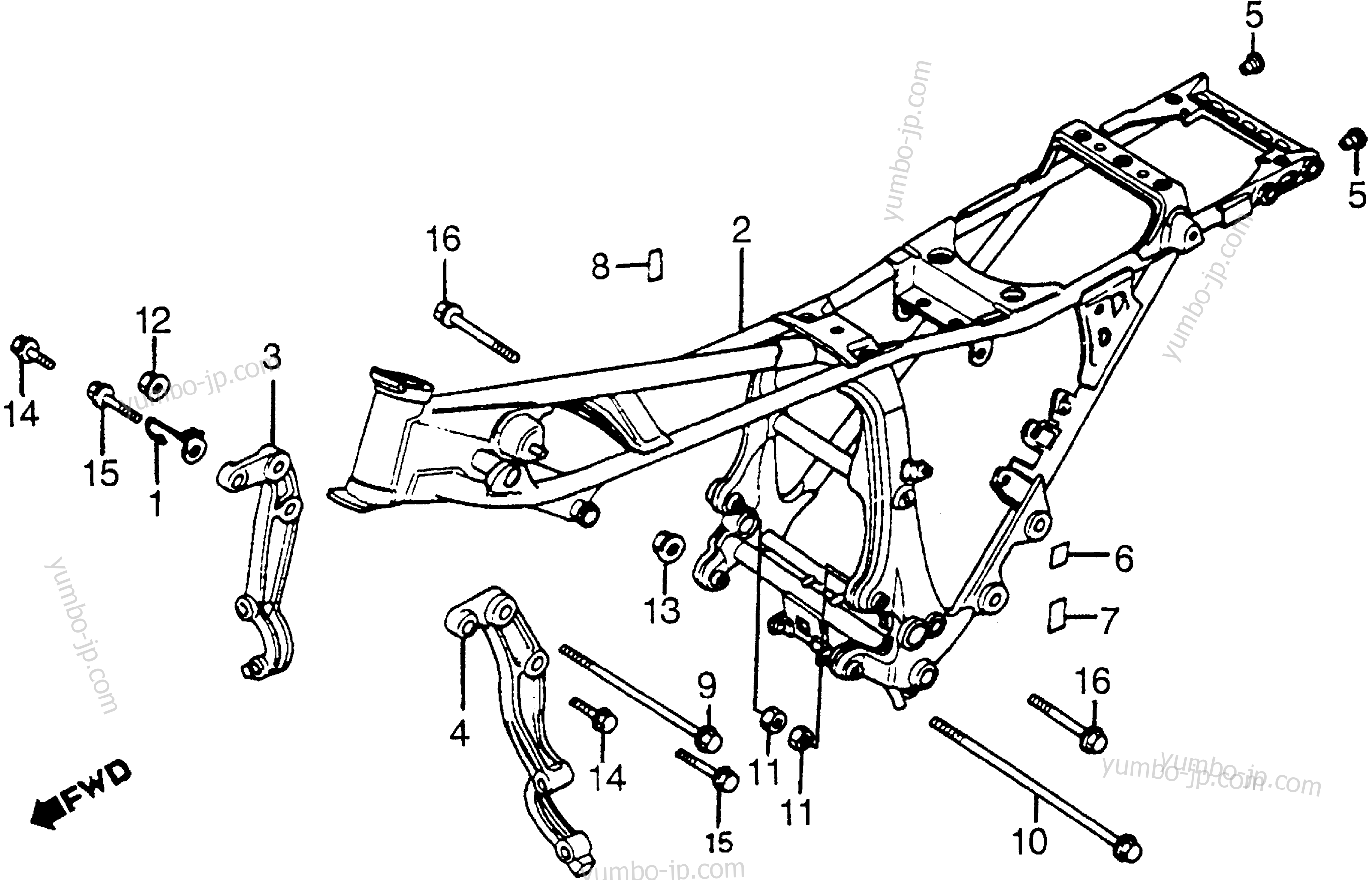 FRAME for motorcycles HONDA CX500TC A 1982 year