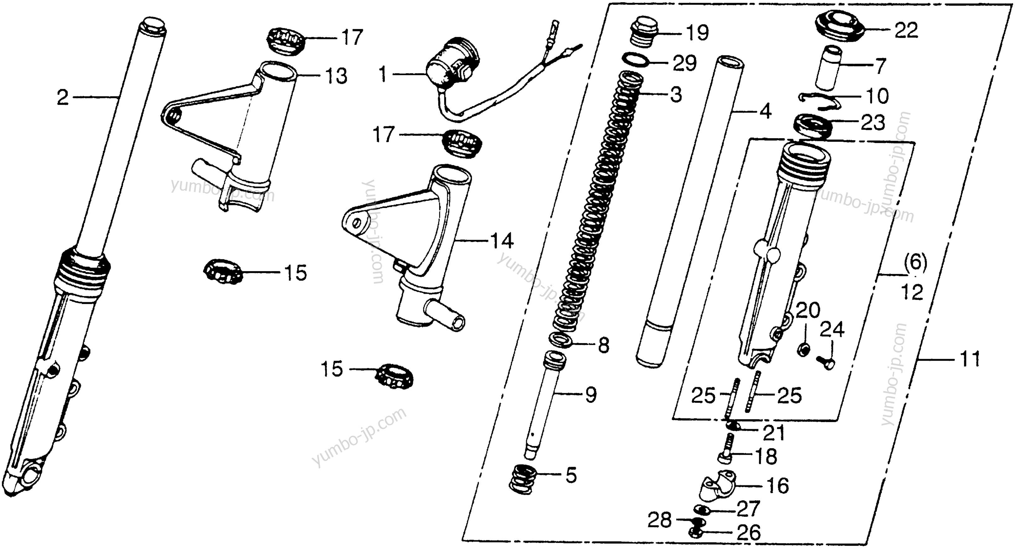 FRONT FORK for motorcycles HONDA CB750F A 1978 year