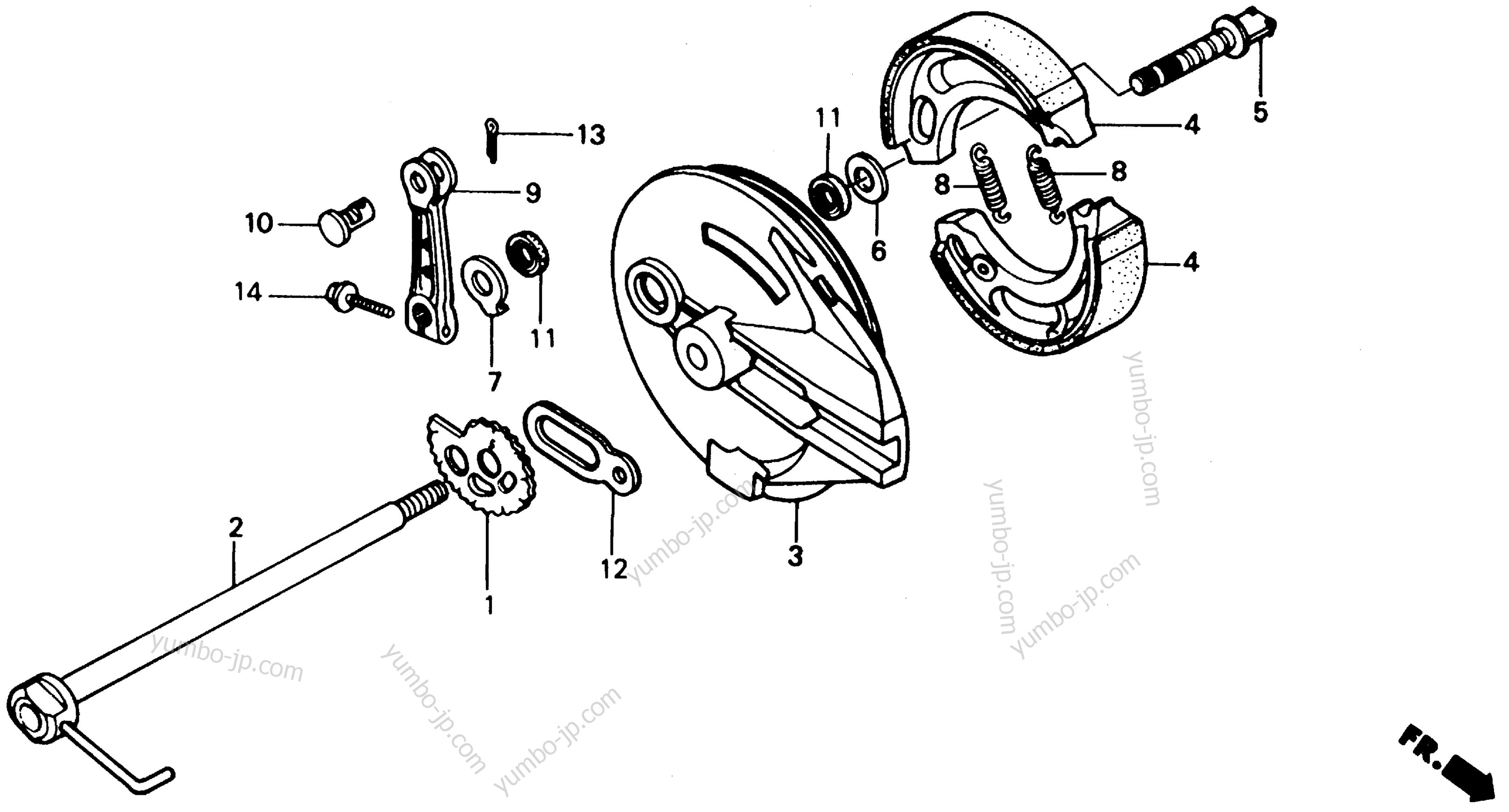 REAR BRAKE PANEL для мотоциклов HONDA XR250R A 1985 г.