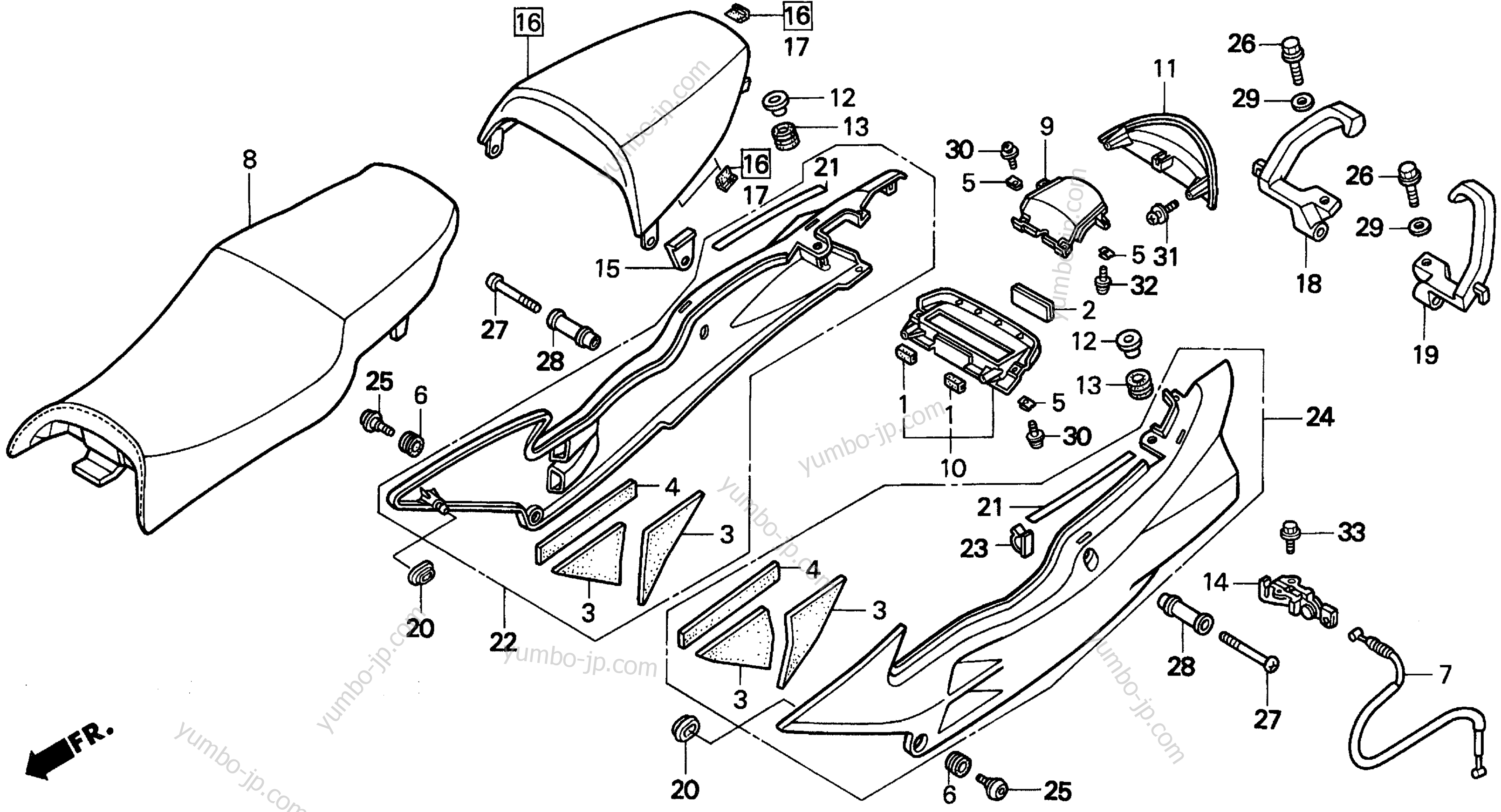 SEAT for motorcycles HONDA VFR750F A 1997 year