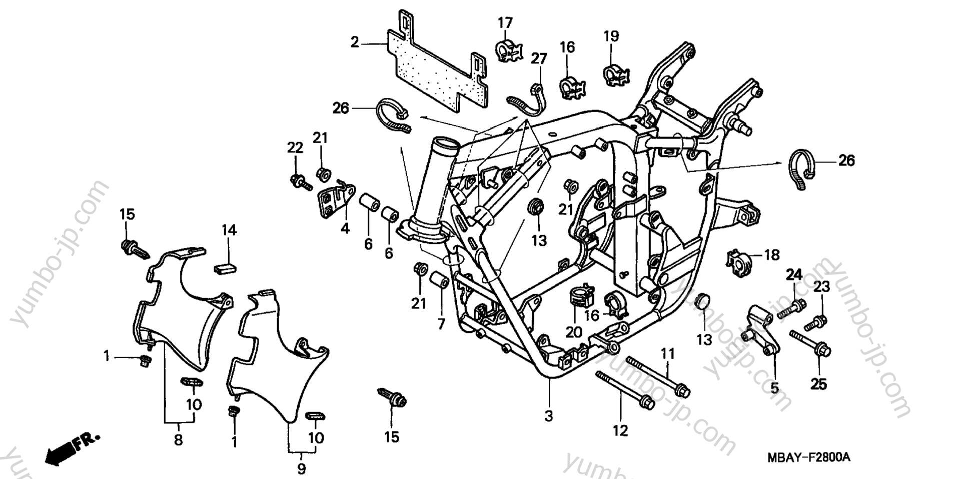 FRAME for motorcycles HONDA VT750CD A/A 2000 year