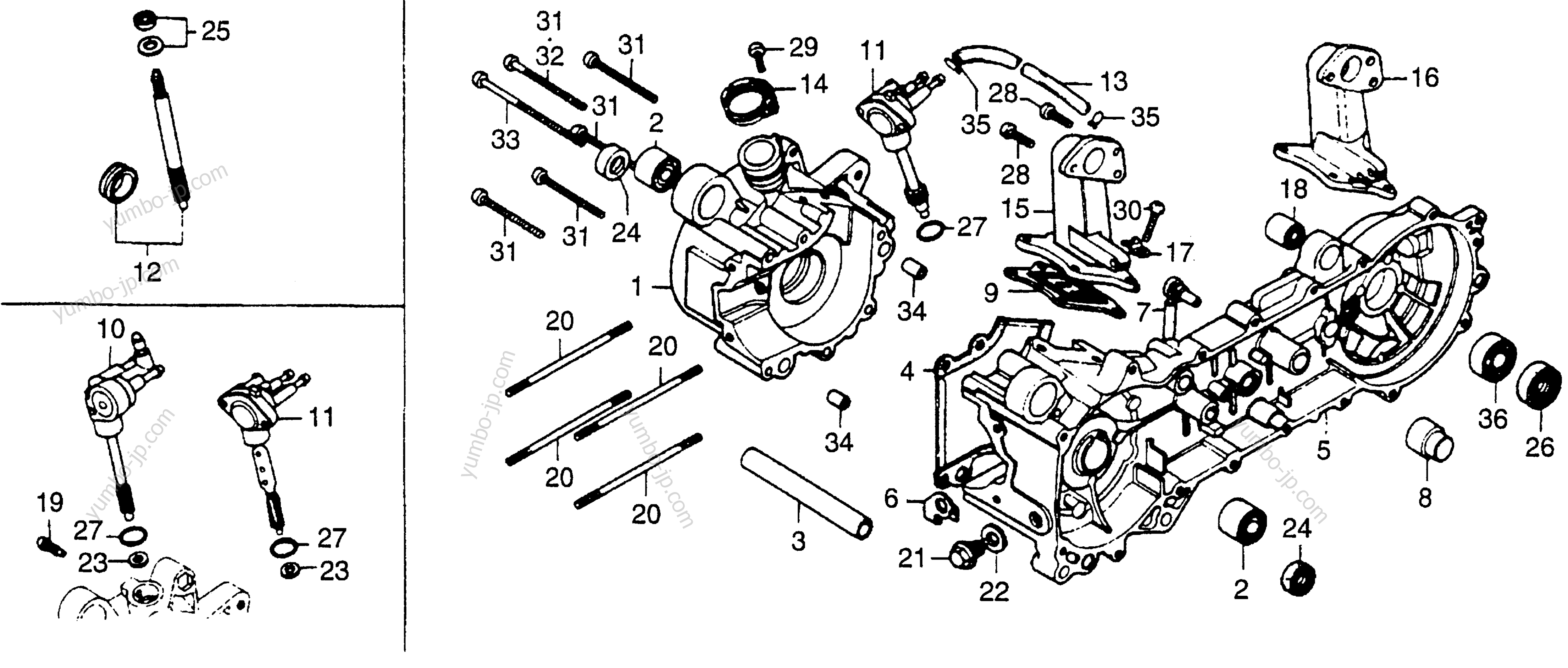CRANKCASE / OIL PUMP for motorcycles HONDA NC50 A 1979 year