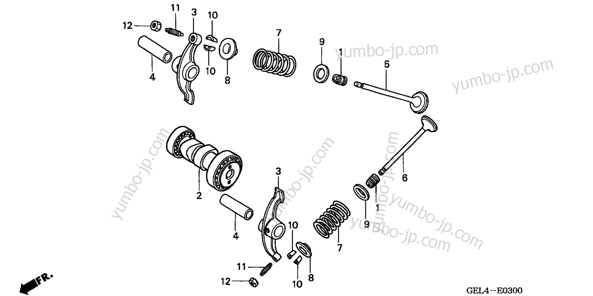 CAMSHAFT / VALVE for motorcycles HONDA XR50R A 2001 year