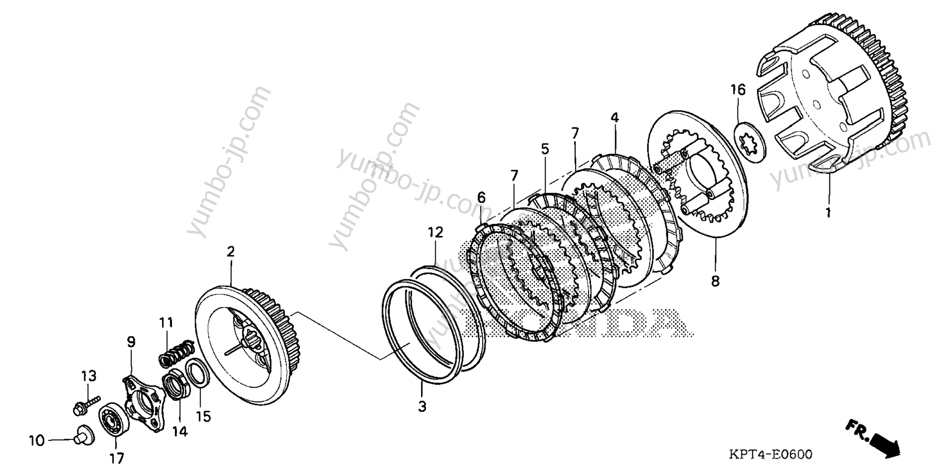 CLUTCH (1) для мотоциклов HONDA CRF150F A 2003 г.