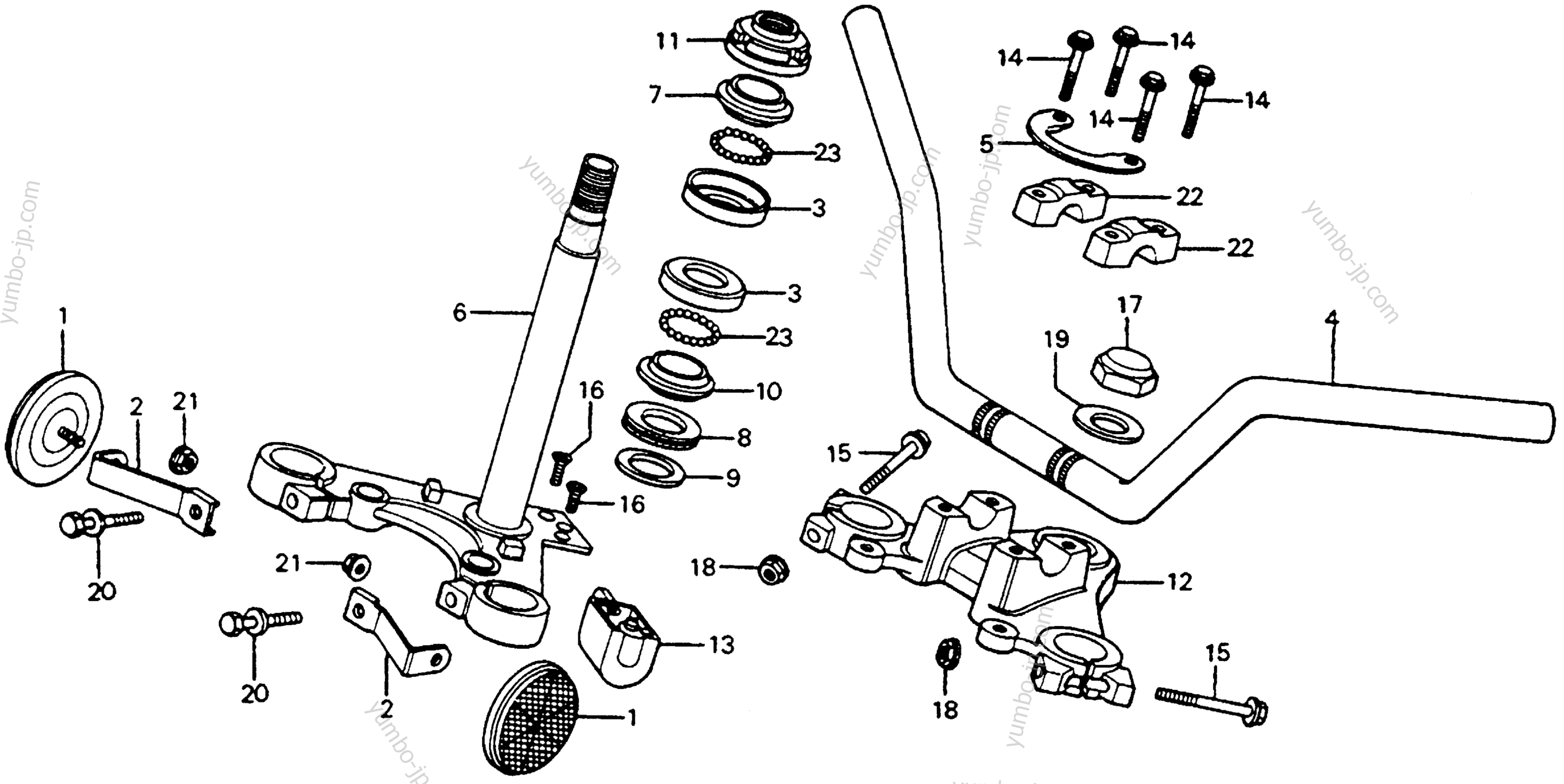 Румпель (рукоятка управления) для мотоциклов HONDA CB125S A 1979 г.