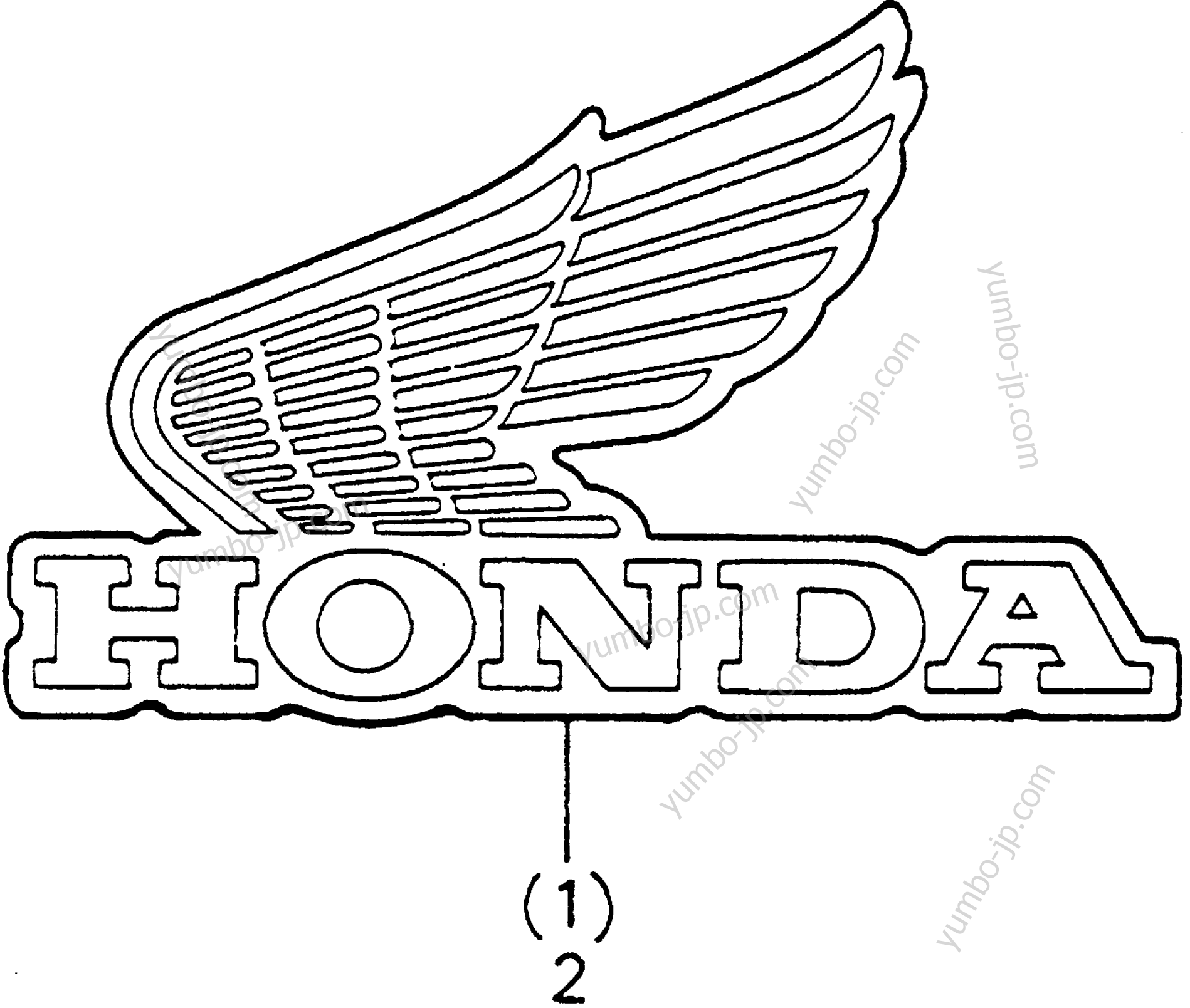 FUEL TANK EMBLEM for motorcycles HONDA XR100 A 1984 year