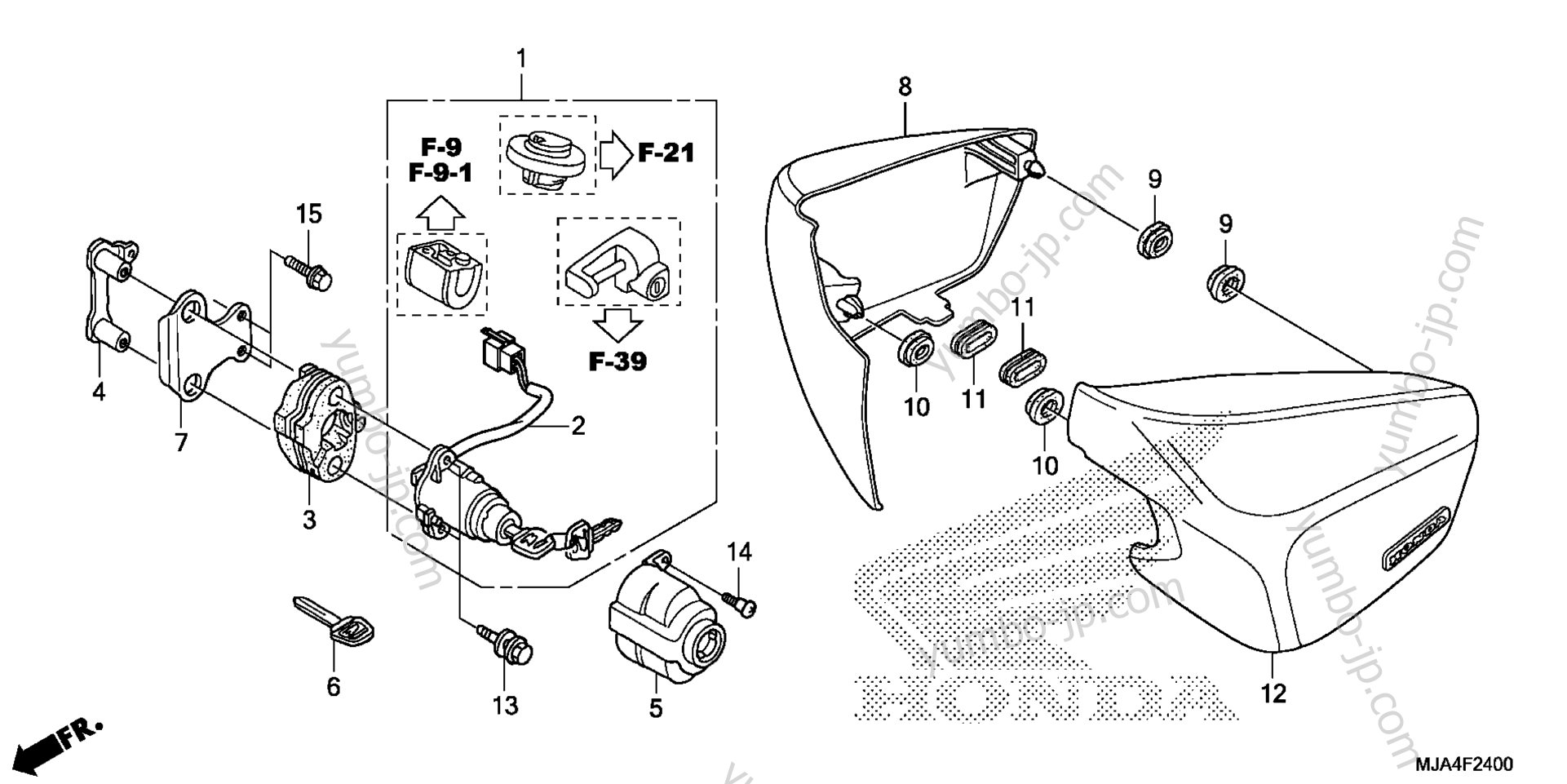 SIDE COVER (1) for motorcycles HONDA VT750CA AC 2012 year