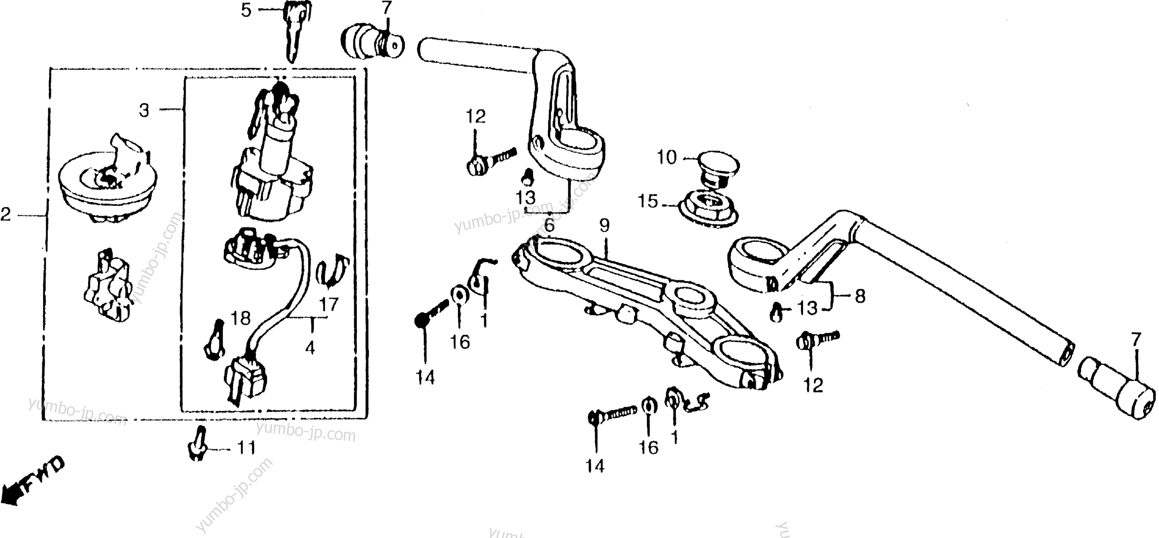 HANDLEBAR / TOP BRIDGE for motorcycles HONDA VFR750F A 1986 year