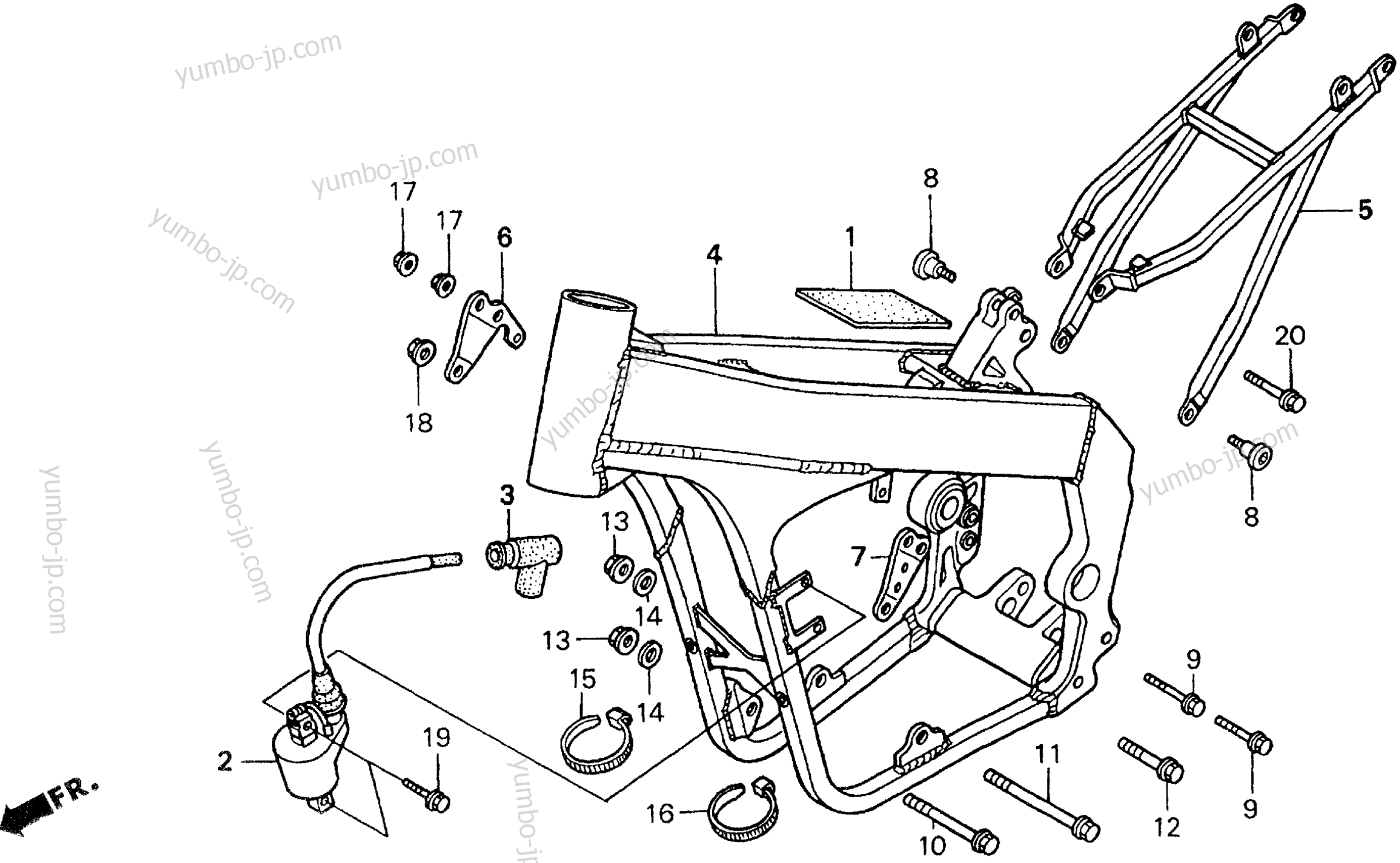 FRAME для мотоциклов HONDA CR250R A 1999 г.