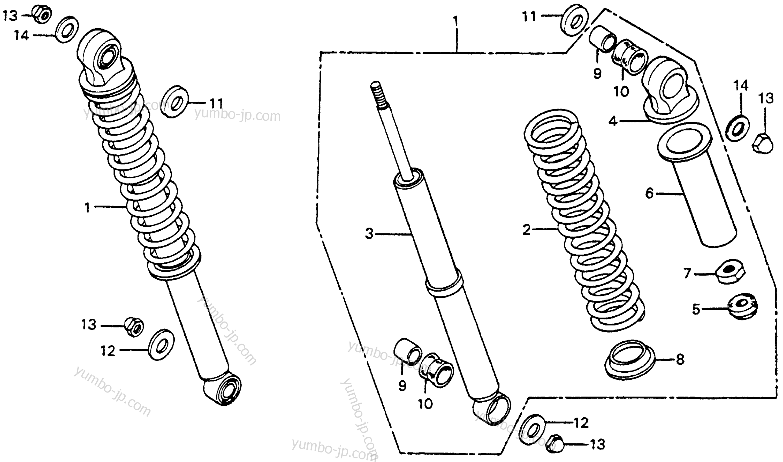 REAR SHOCK ABSORBER для мотоциклов HONDA CB125S A 1978 г.