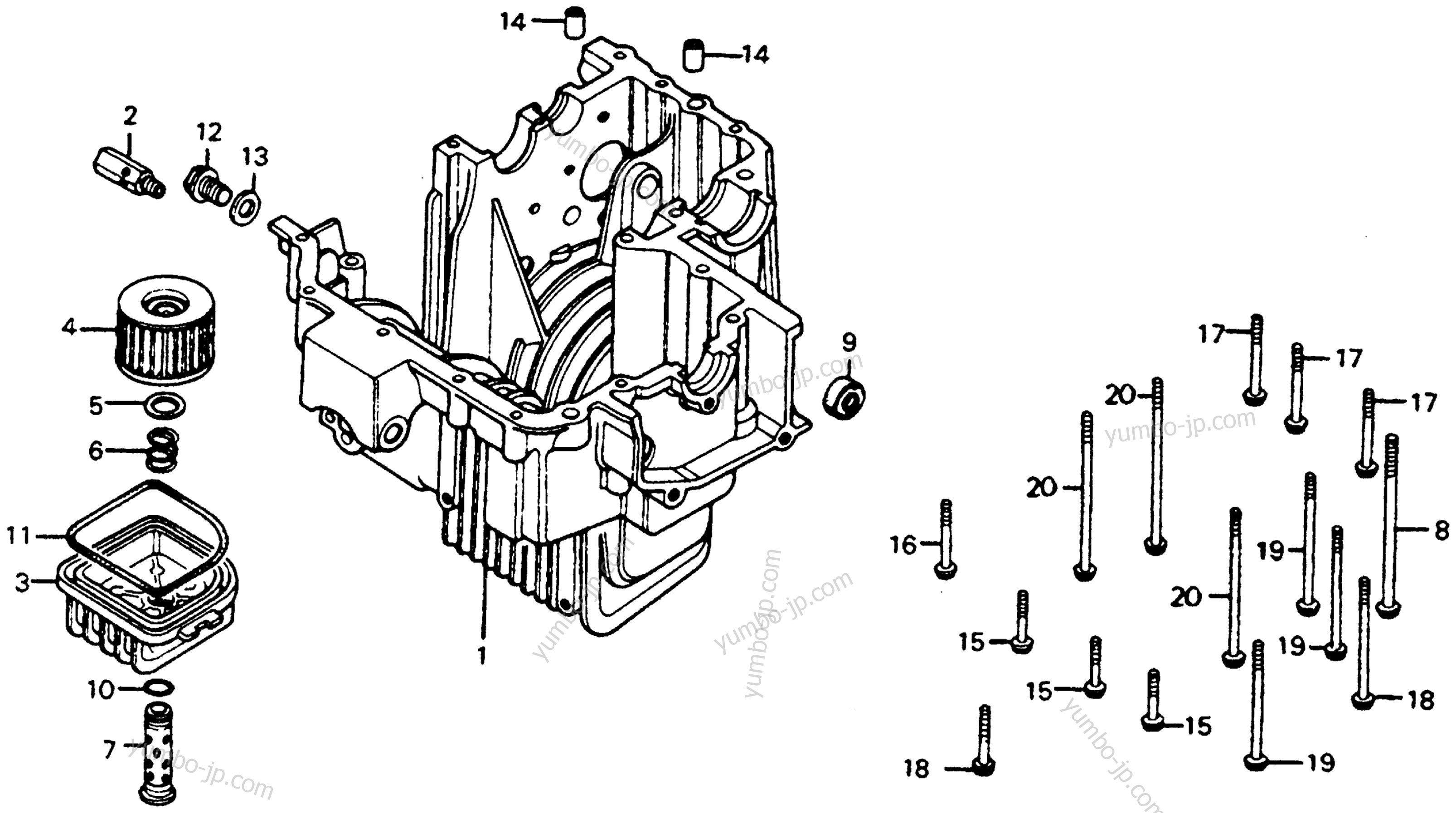 LOWER CRANKCASE for motorcycles HONDA CB400A A 1978 year